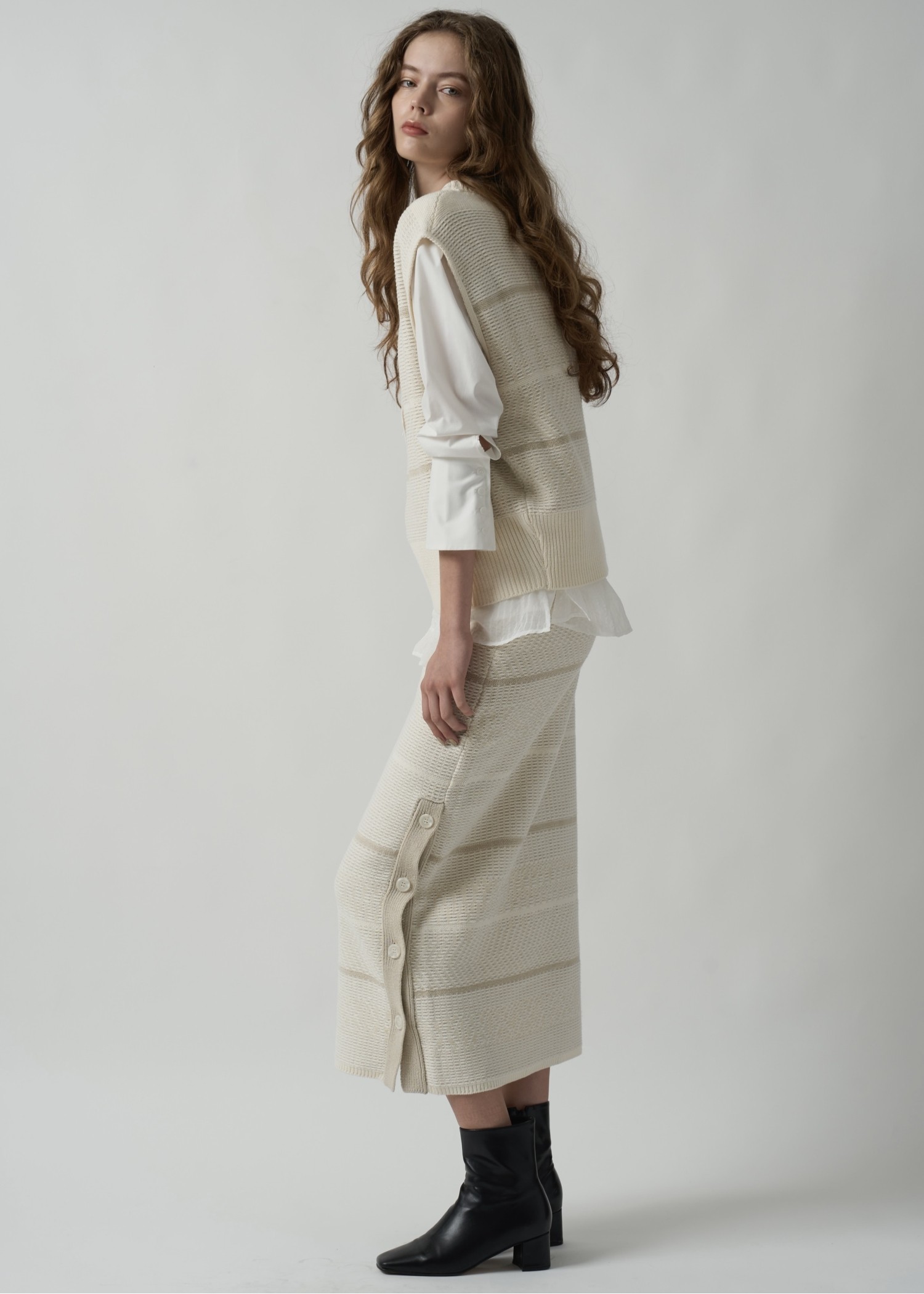 mix color pattern knit SET UP