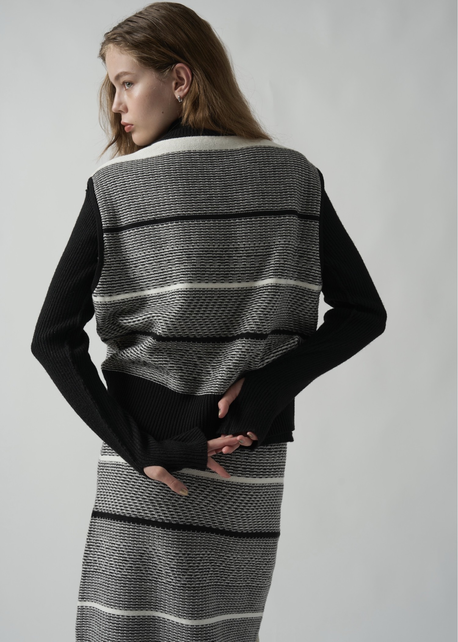 mix color pattern knit SET UP