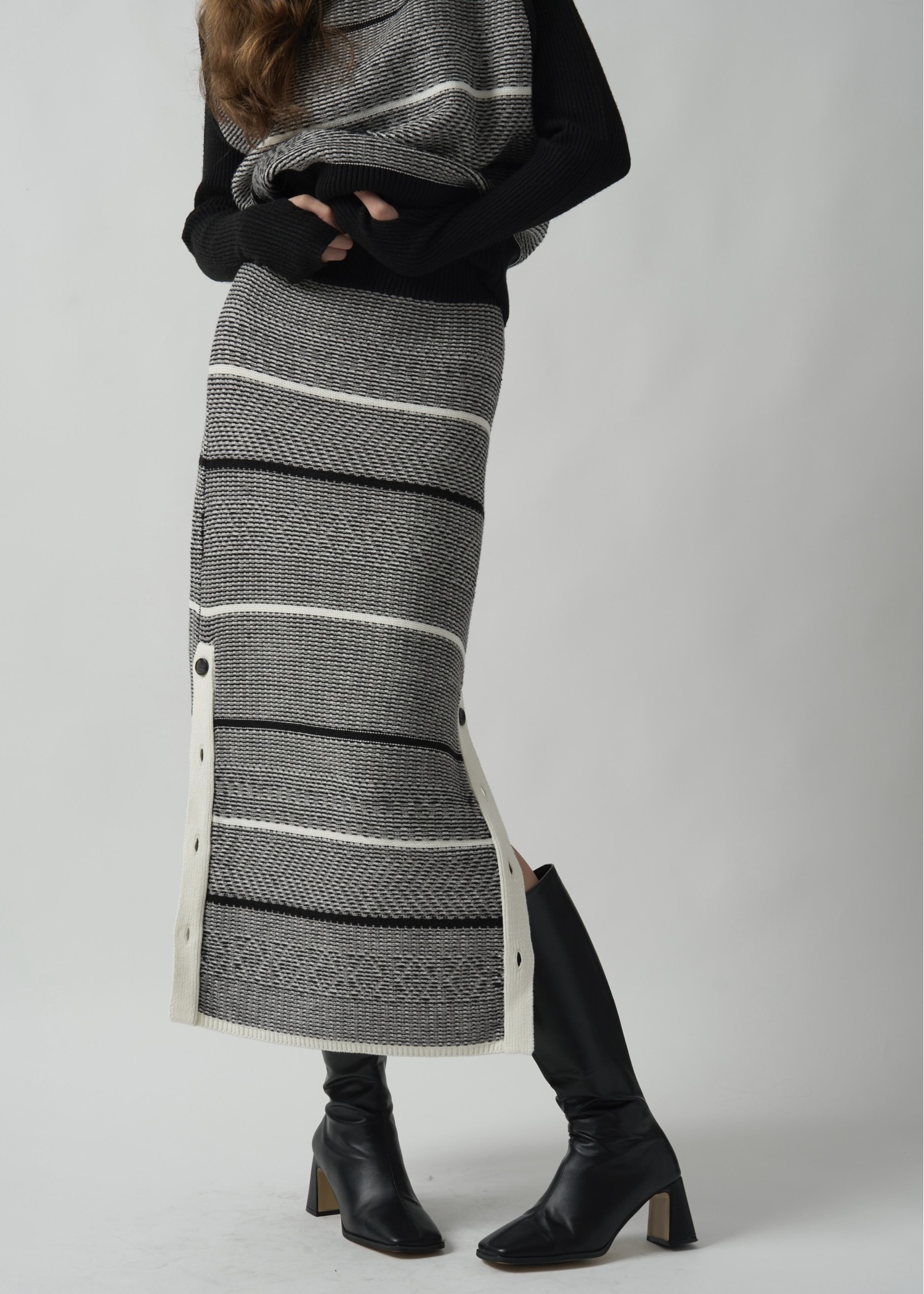 mix color pattern knit SET UP