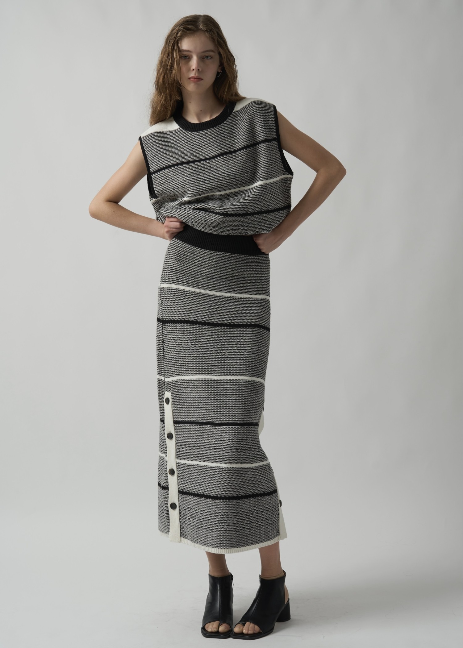 mix color pattern knit SET UP