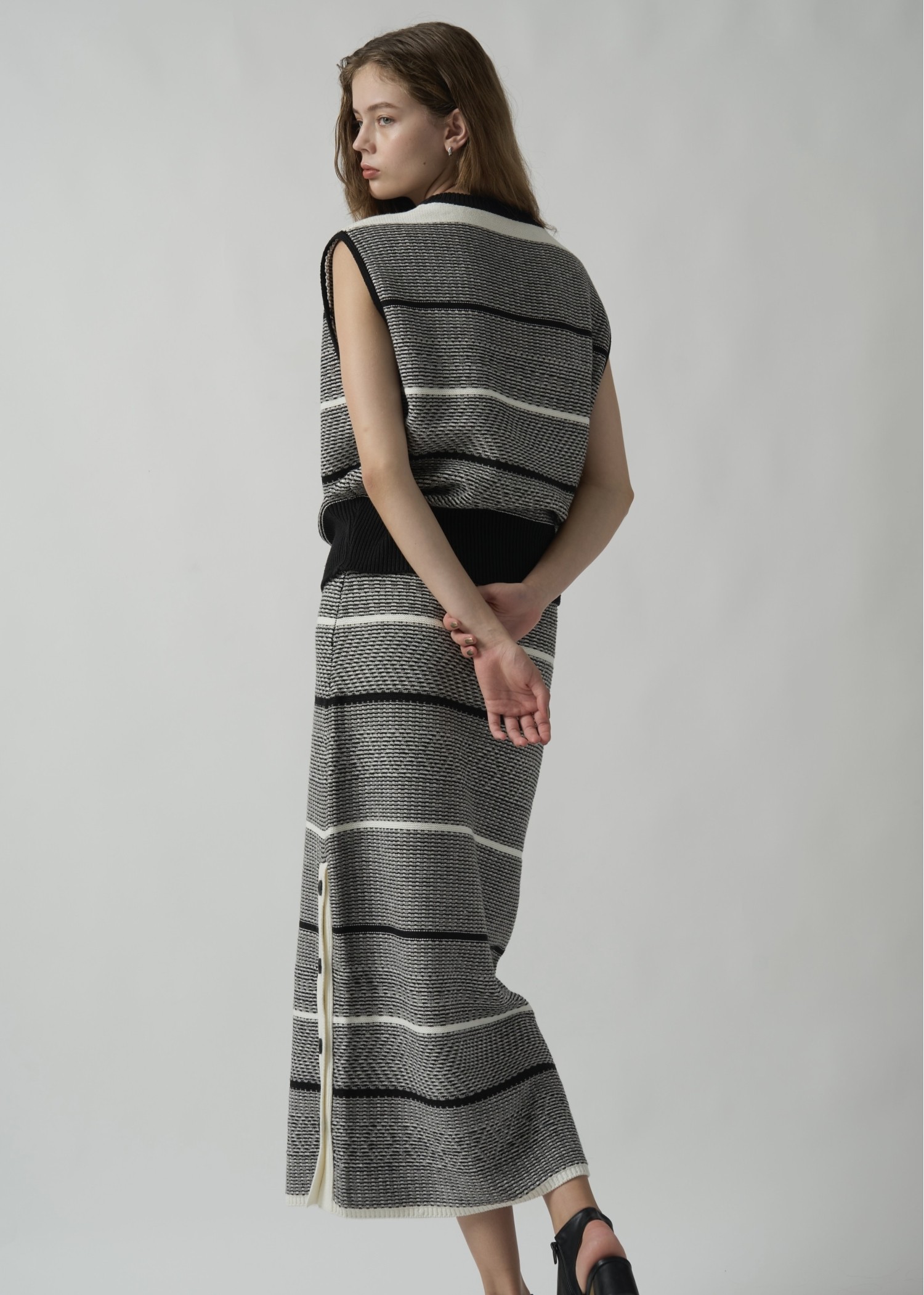 mix color pattern knit SET UP