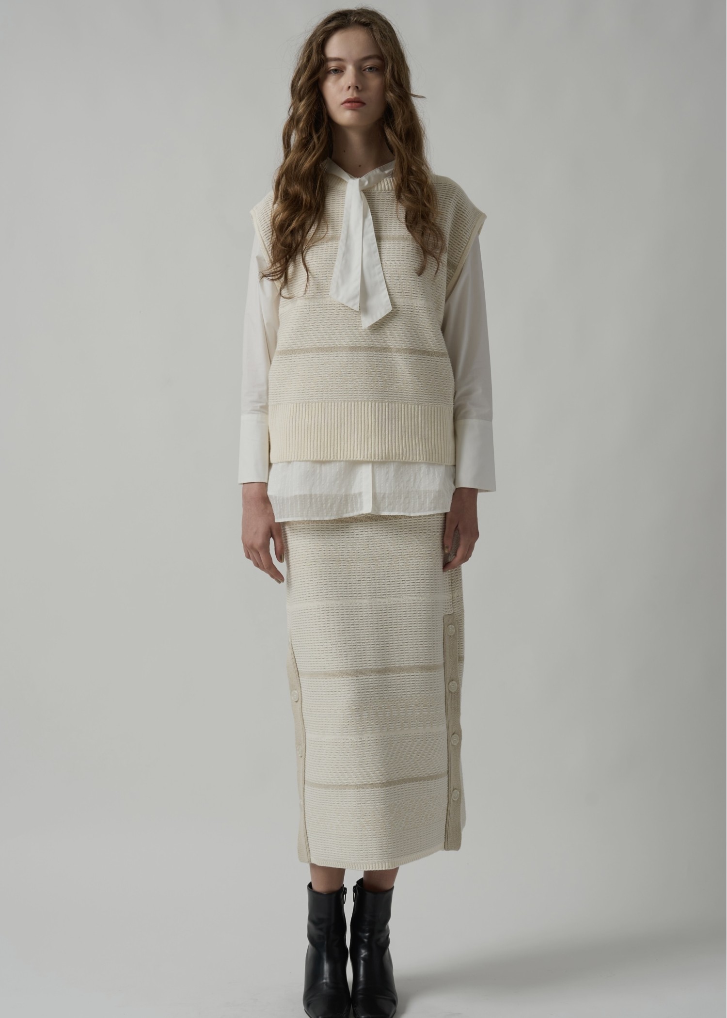 mix color pattern knit SET UP