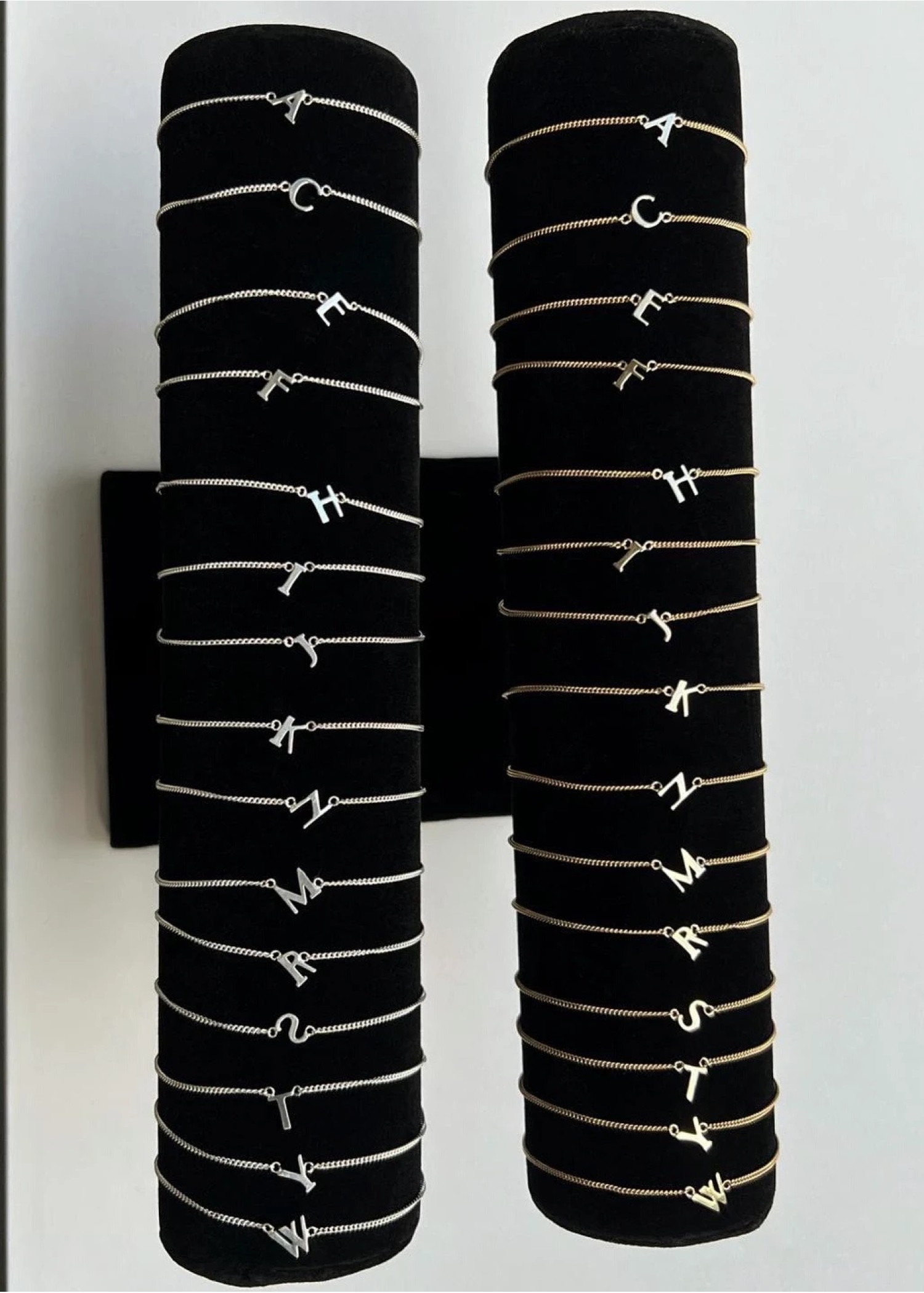 unstable initial motif bracelet