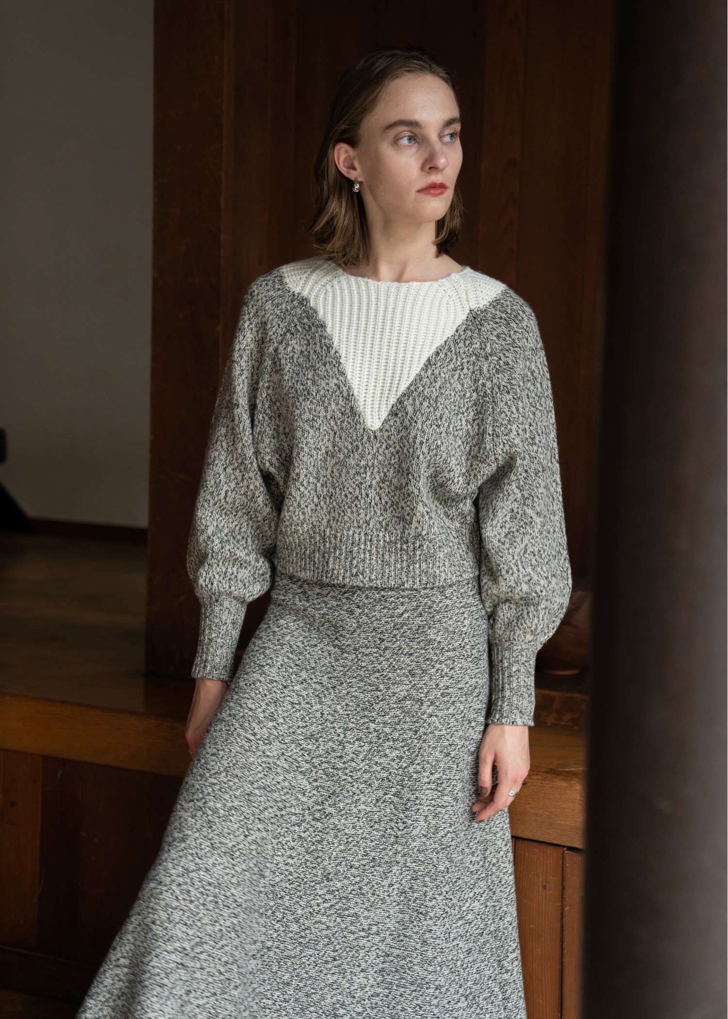 2way changeover melange knit