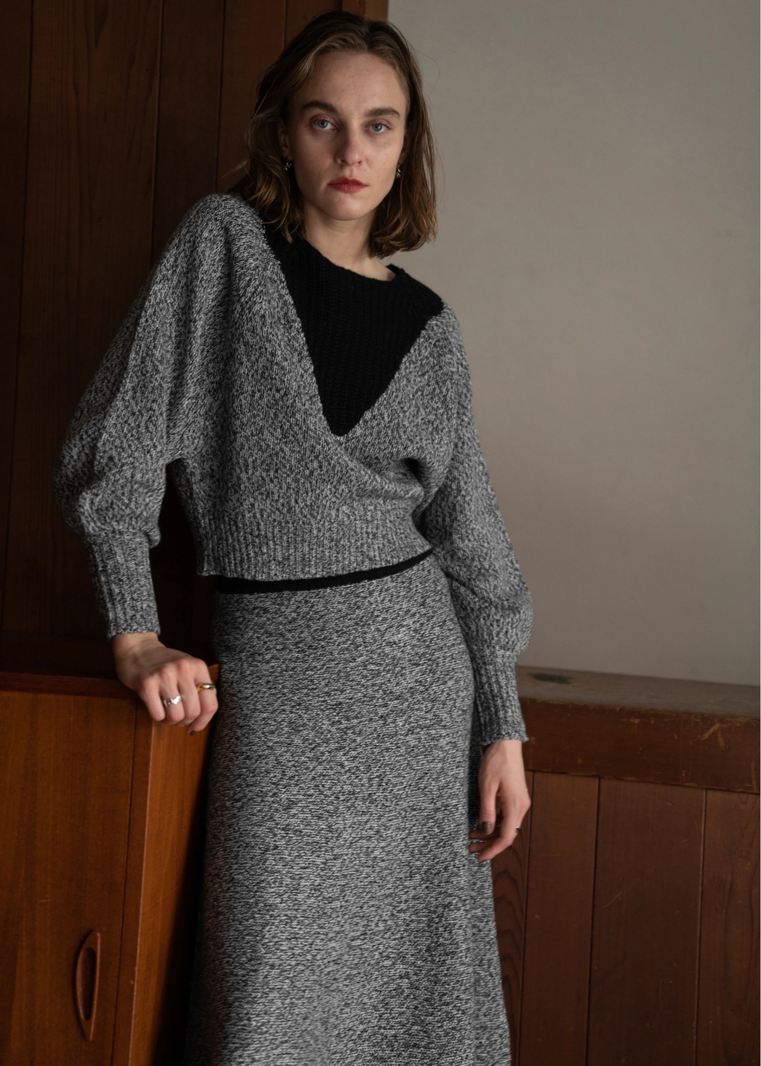 2way changeover melange knit