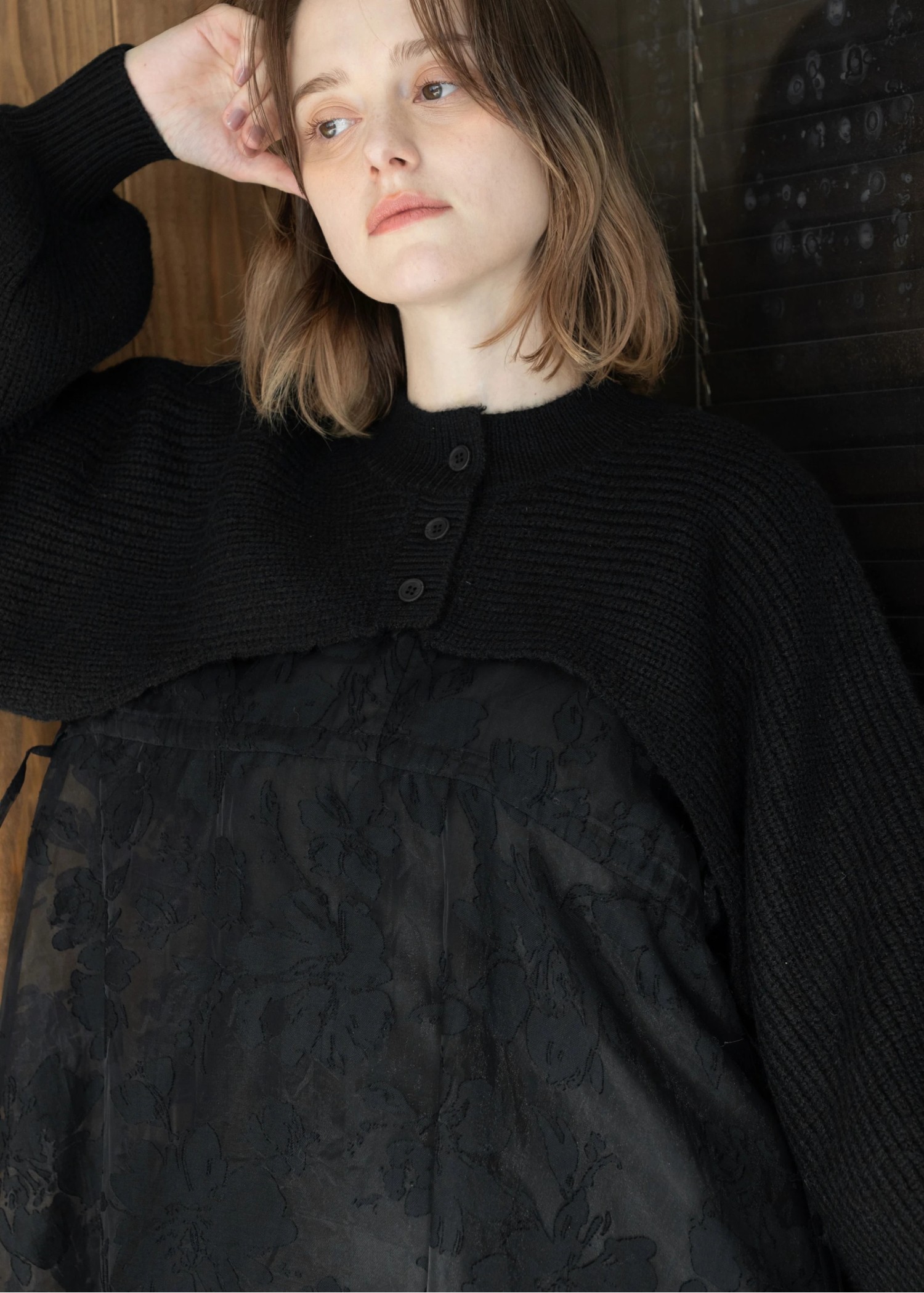 short bolero cardigan & knit vest ensemble