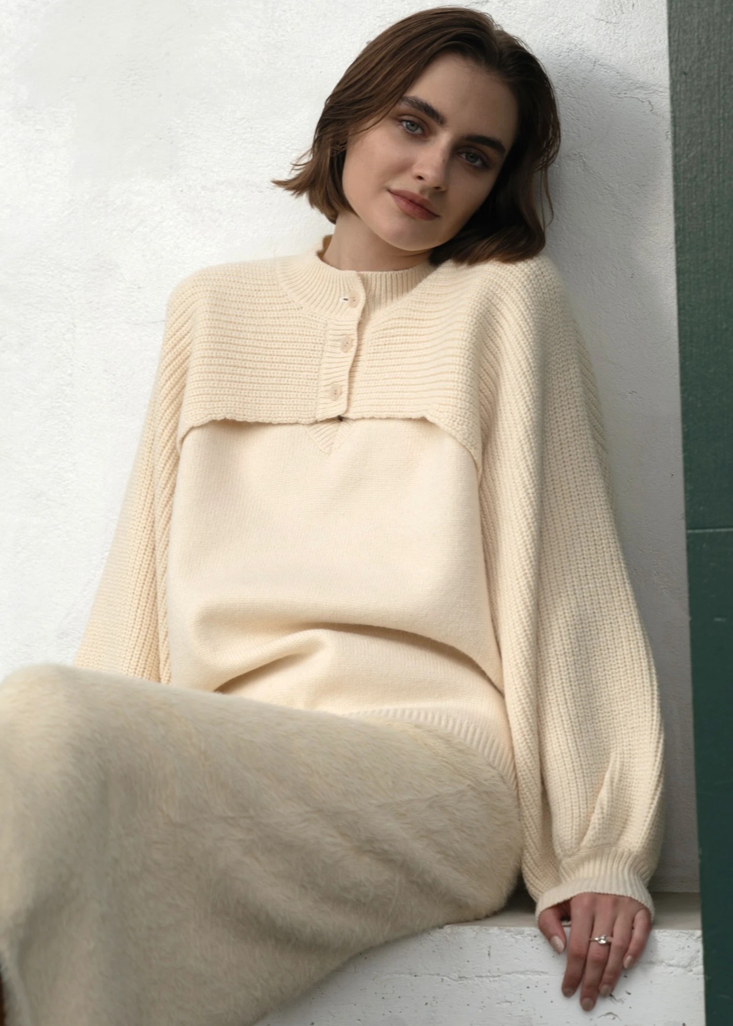 short bolero cardigan & knit vest ensemble