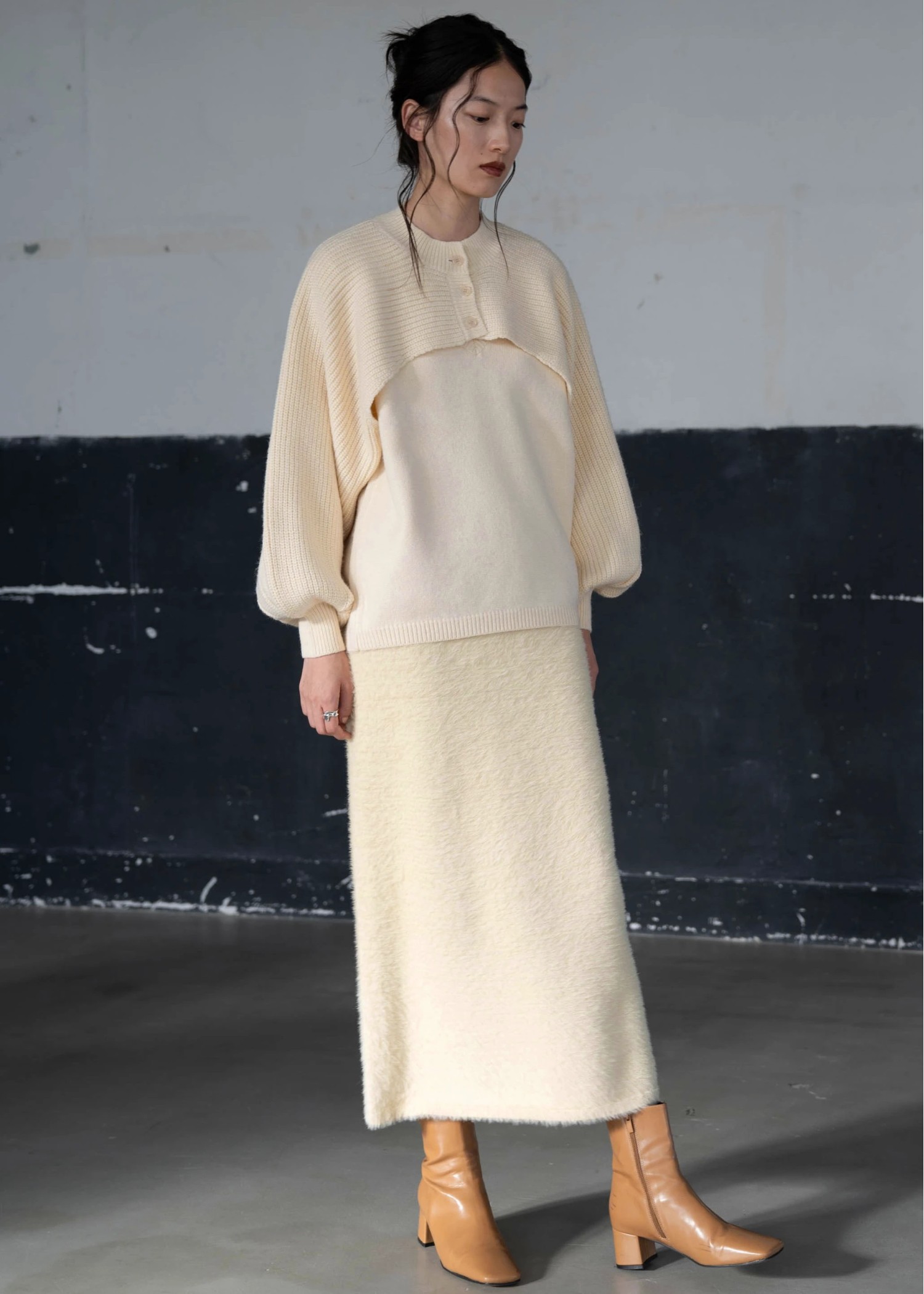 short bolero cardigan & knit vest ensemble