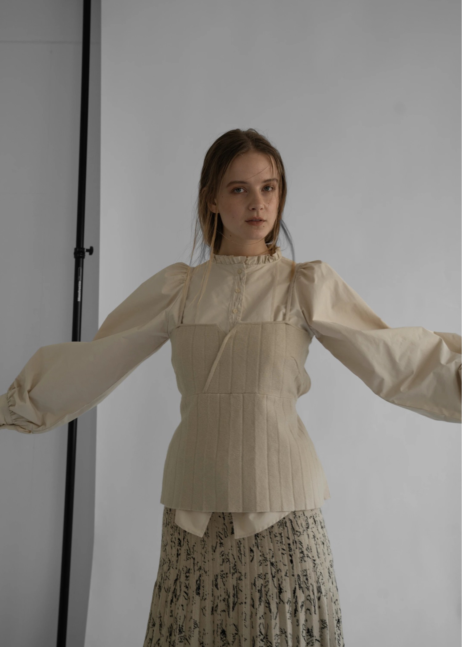 knit pleats peplum bustier