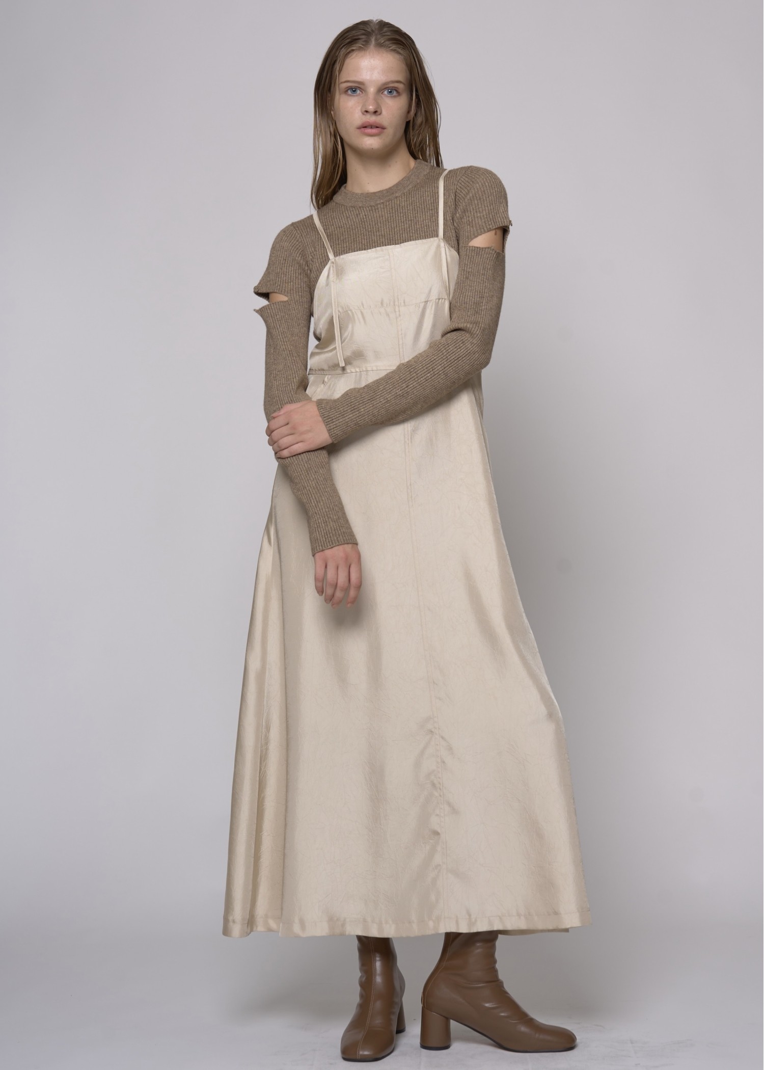 crush satin string adjustment cami OP