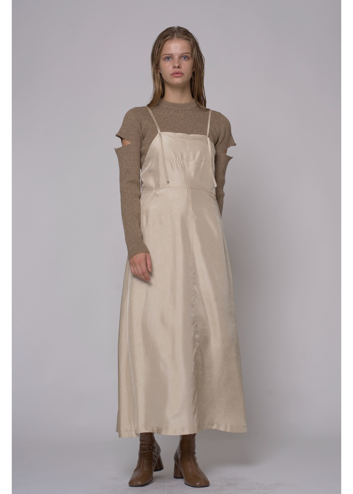 crush satin string adjustment cami OP