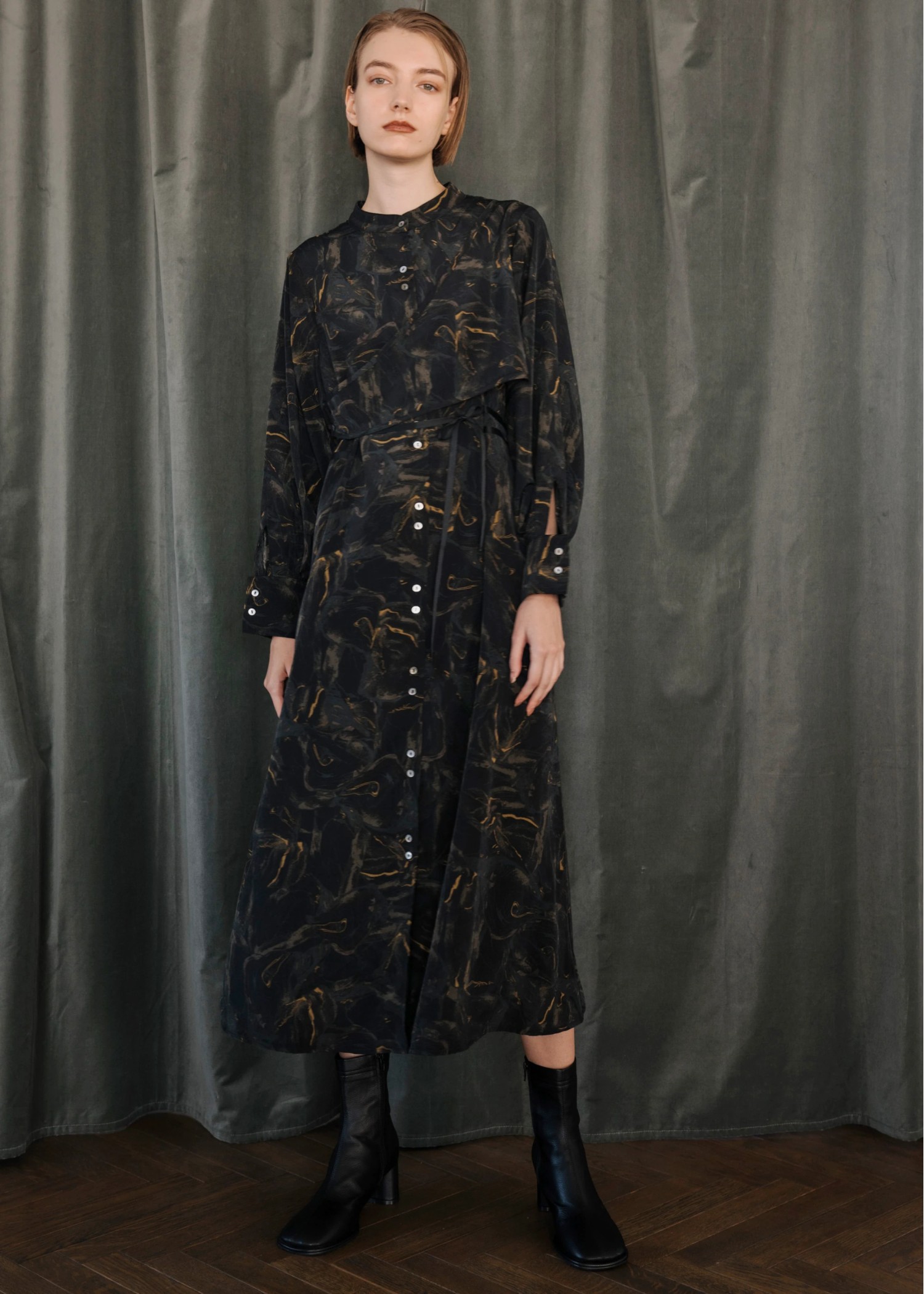 side ribbon various print OP