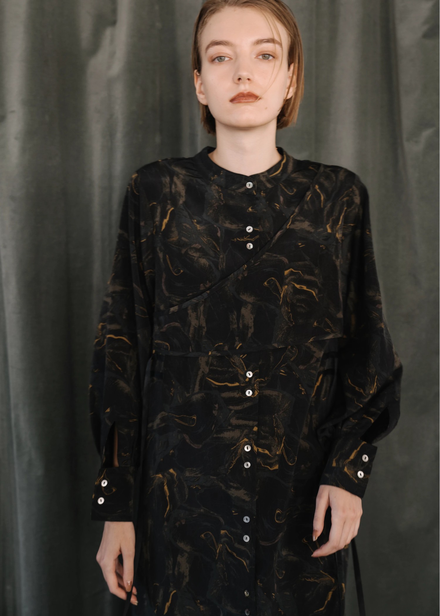 side ribbon various print OP