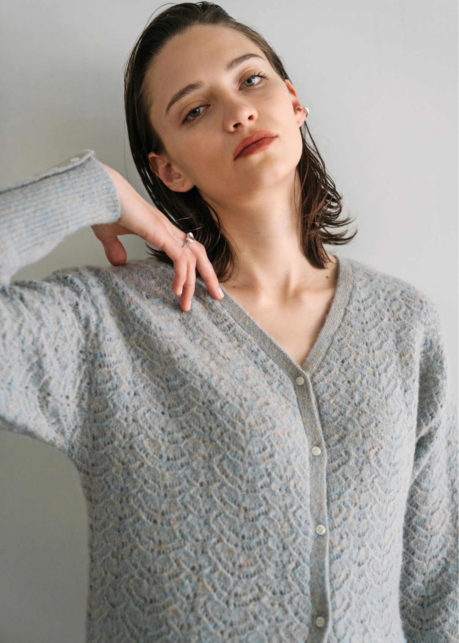 openwork 3way long cuffs knit OP