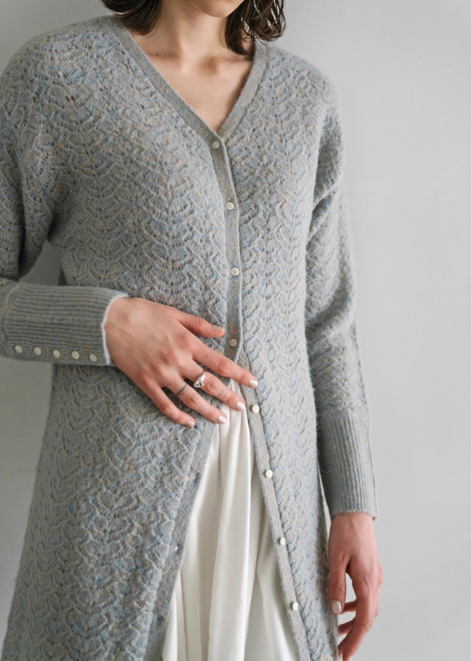 openwork 3way long cuffs knit OP