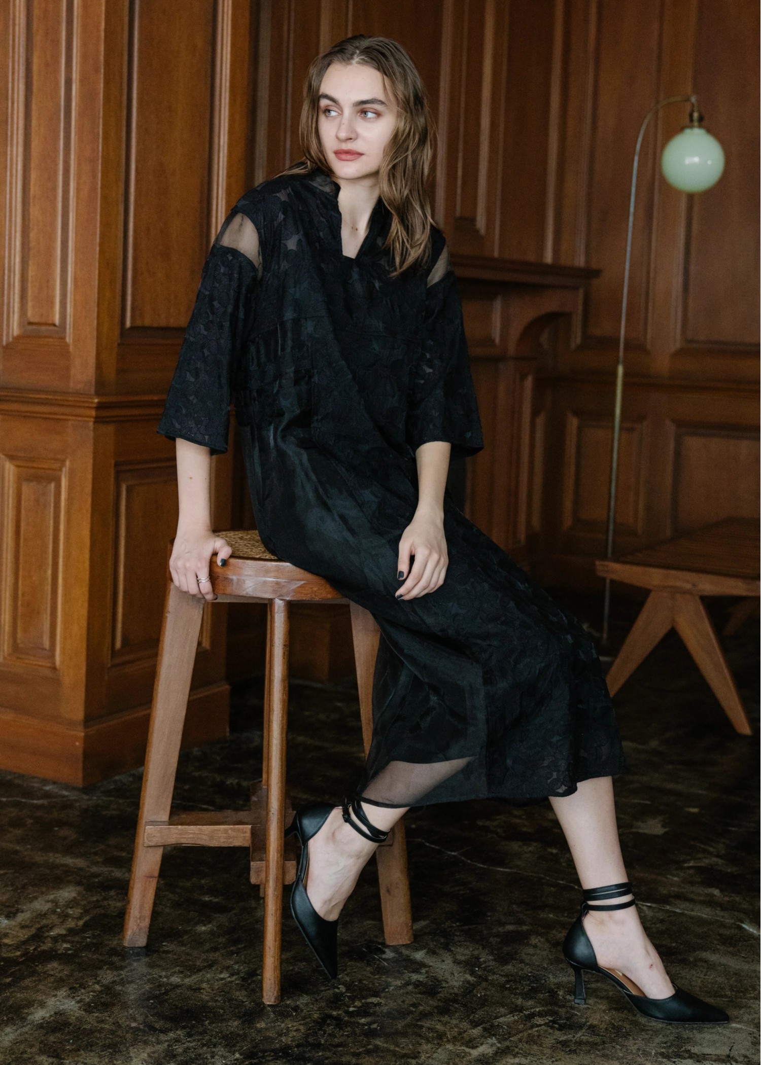 flower organdy lace switching layered OP