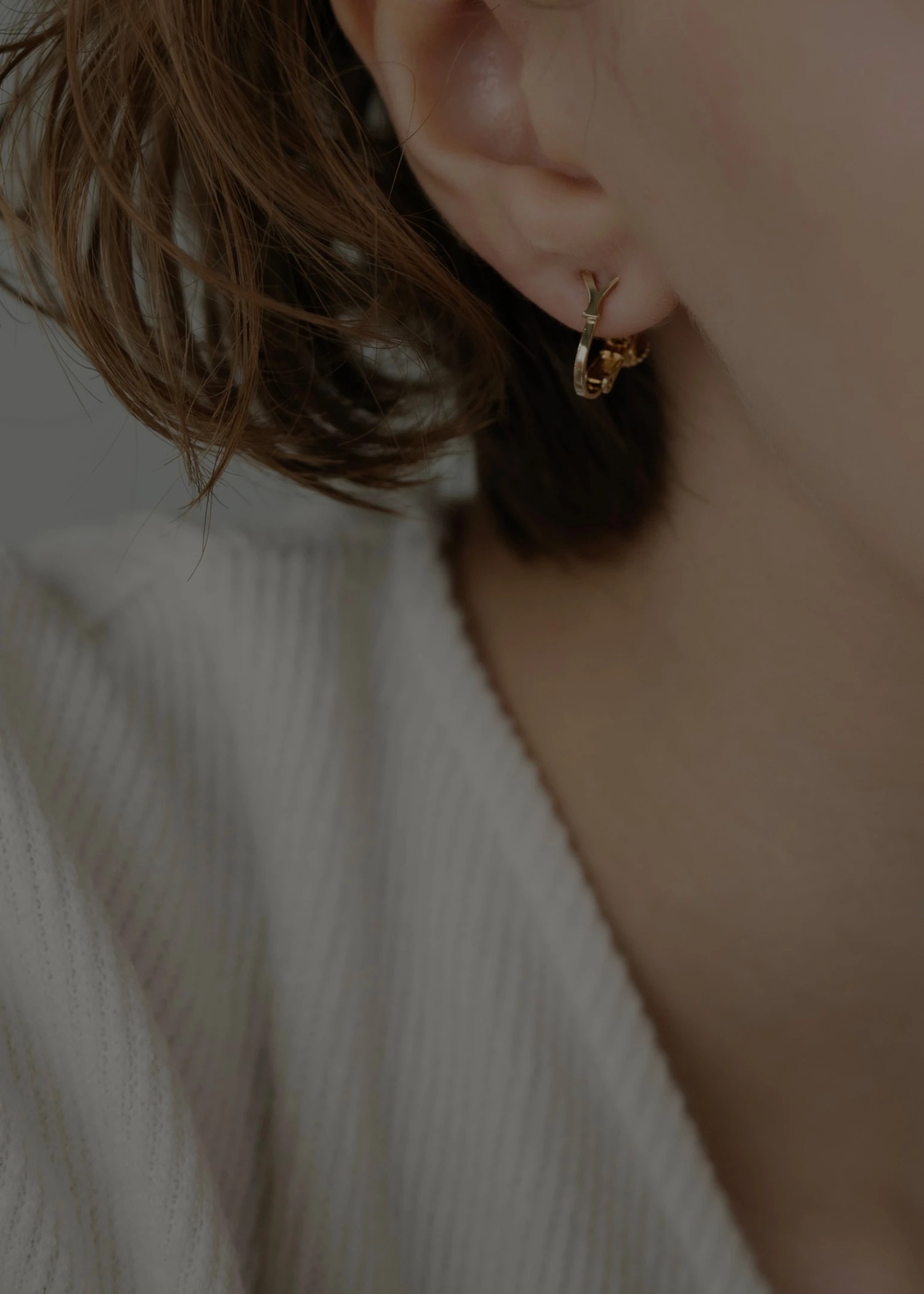 bit initial tiny motif earring