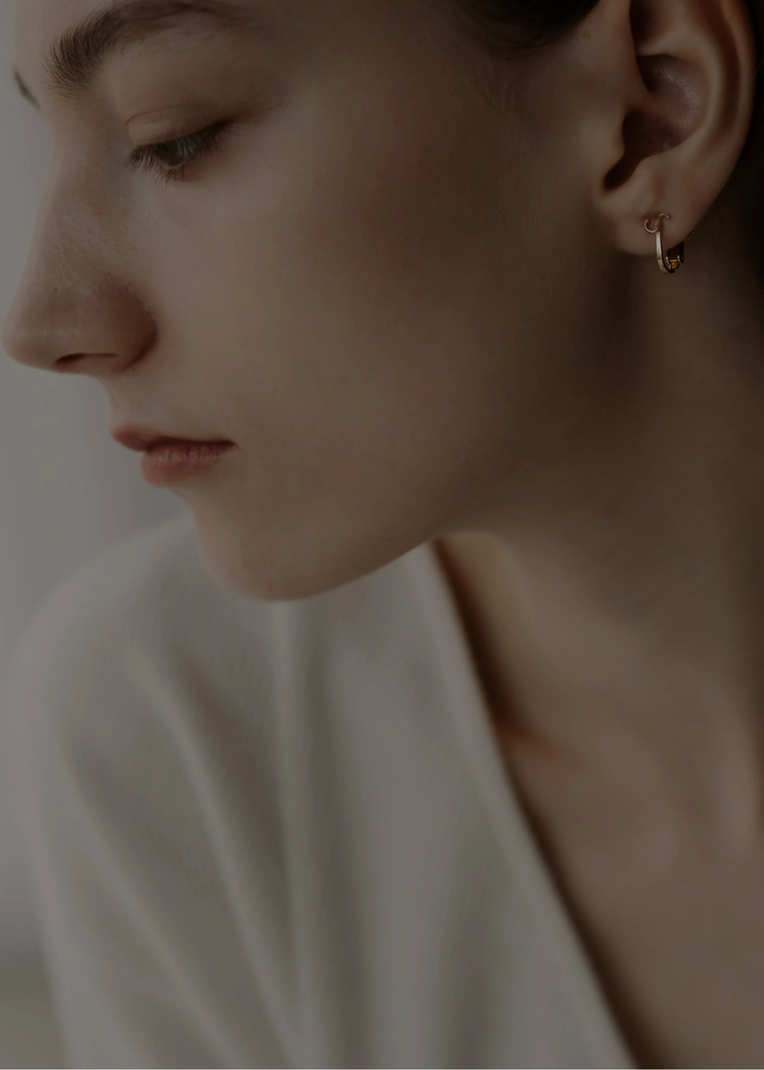 bit initial tiny motif earring