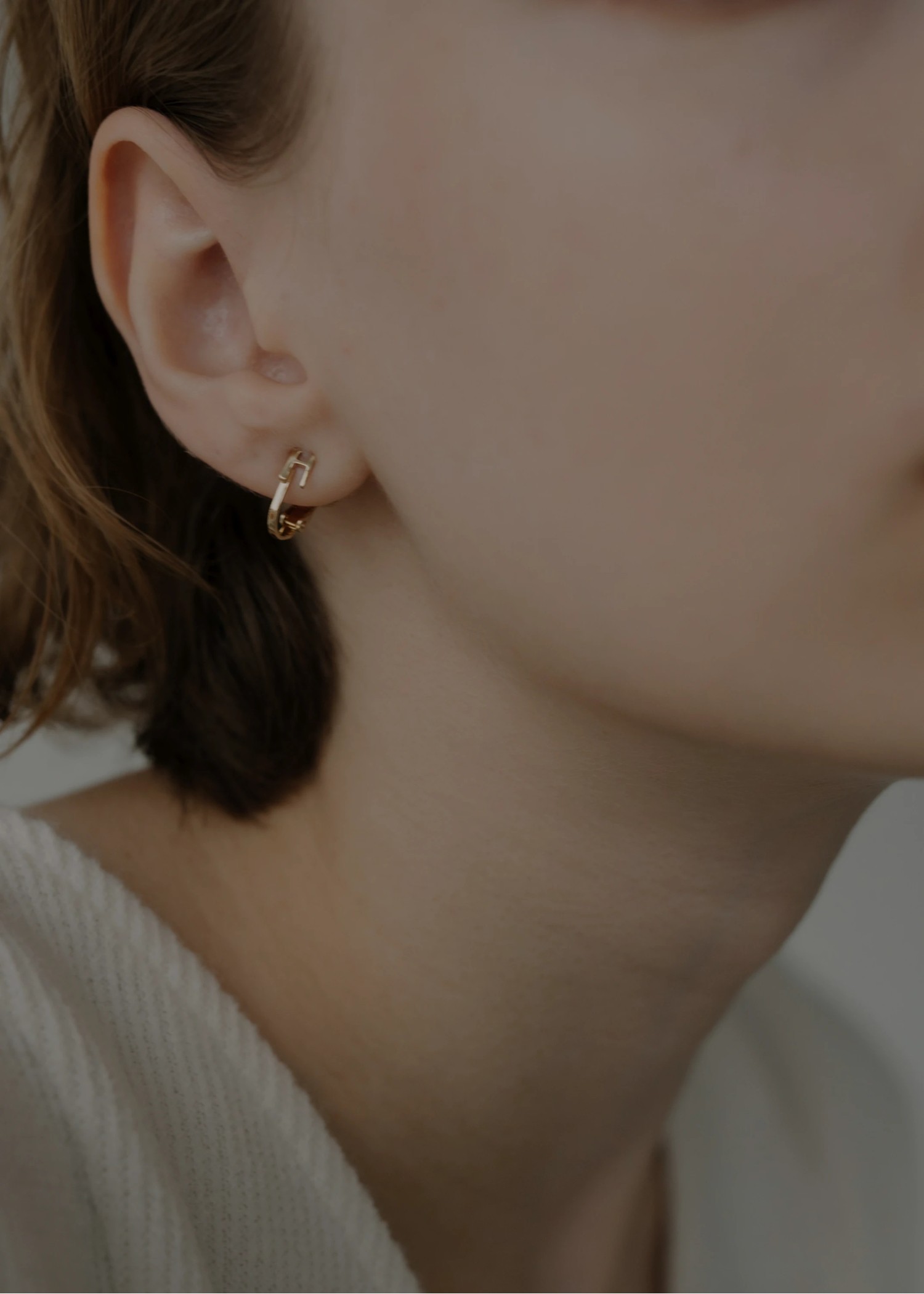 bit initial tiny motif earring