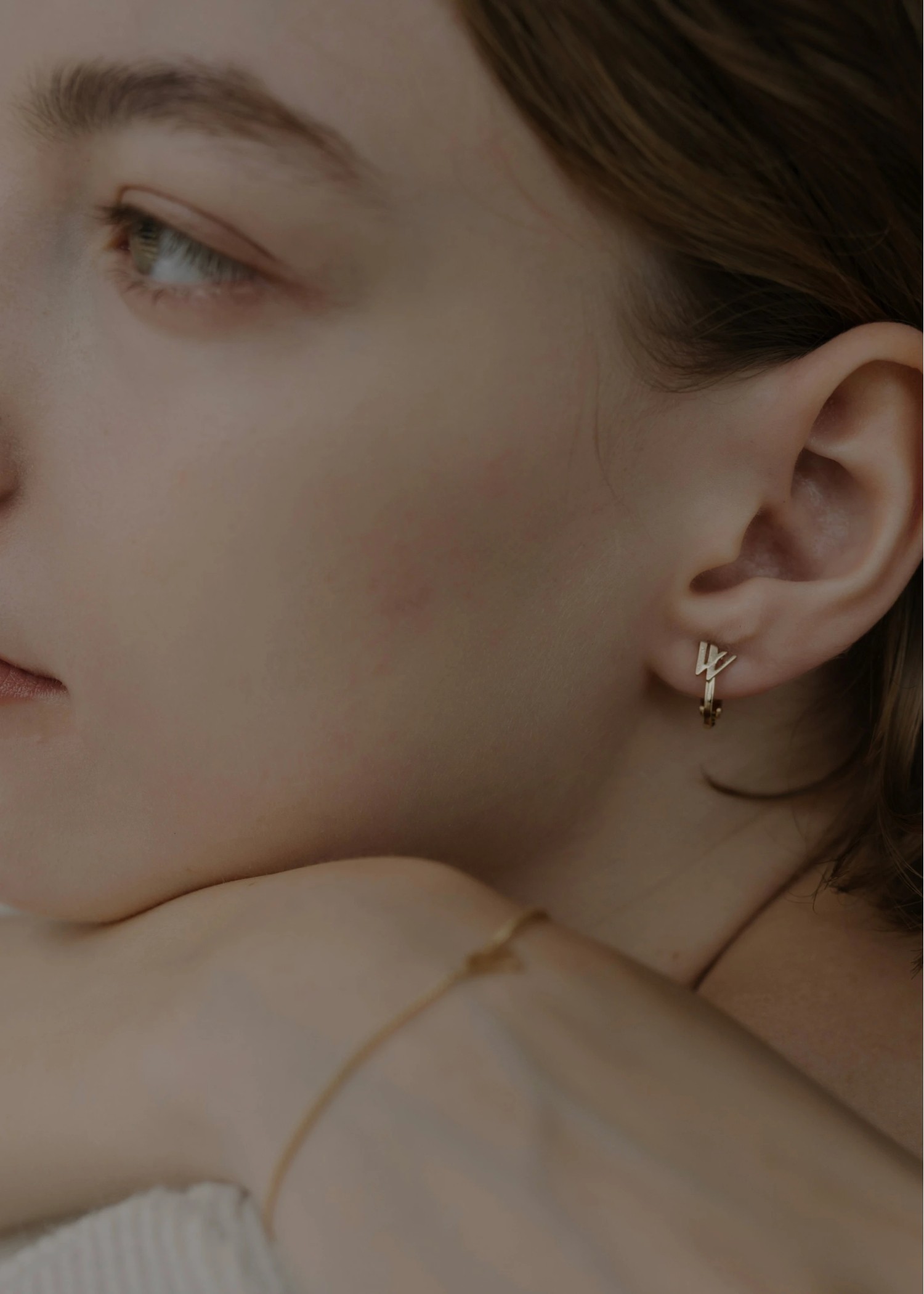 bit initial tiny motif earring