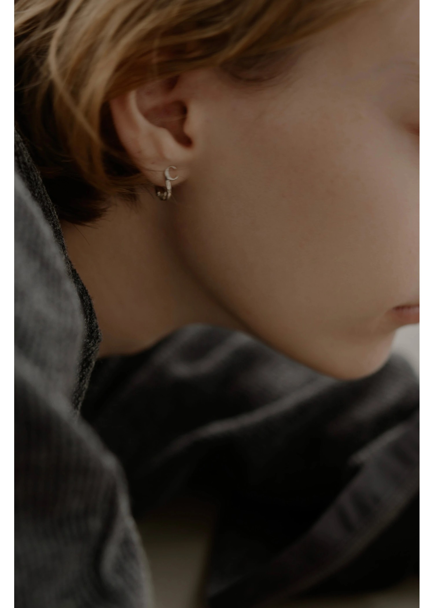 bit initial tiny motif earring