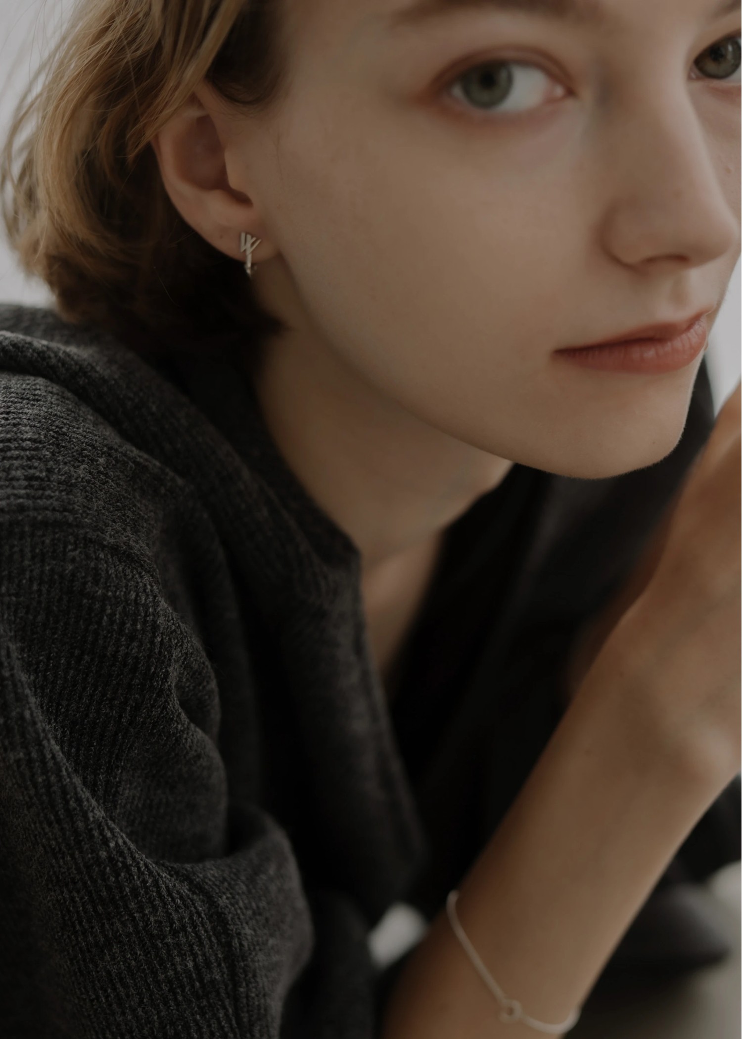 bit initial tiny motif earring