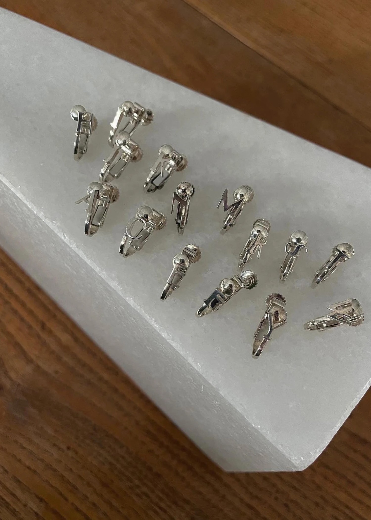 bit initial tiny motif earring