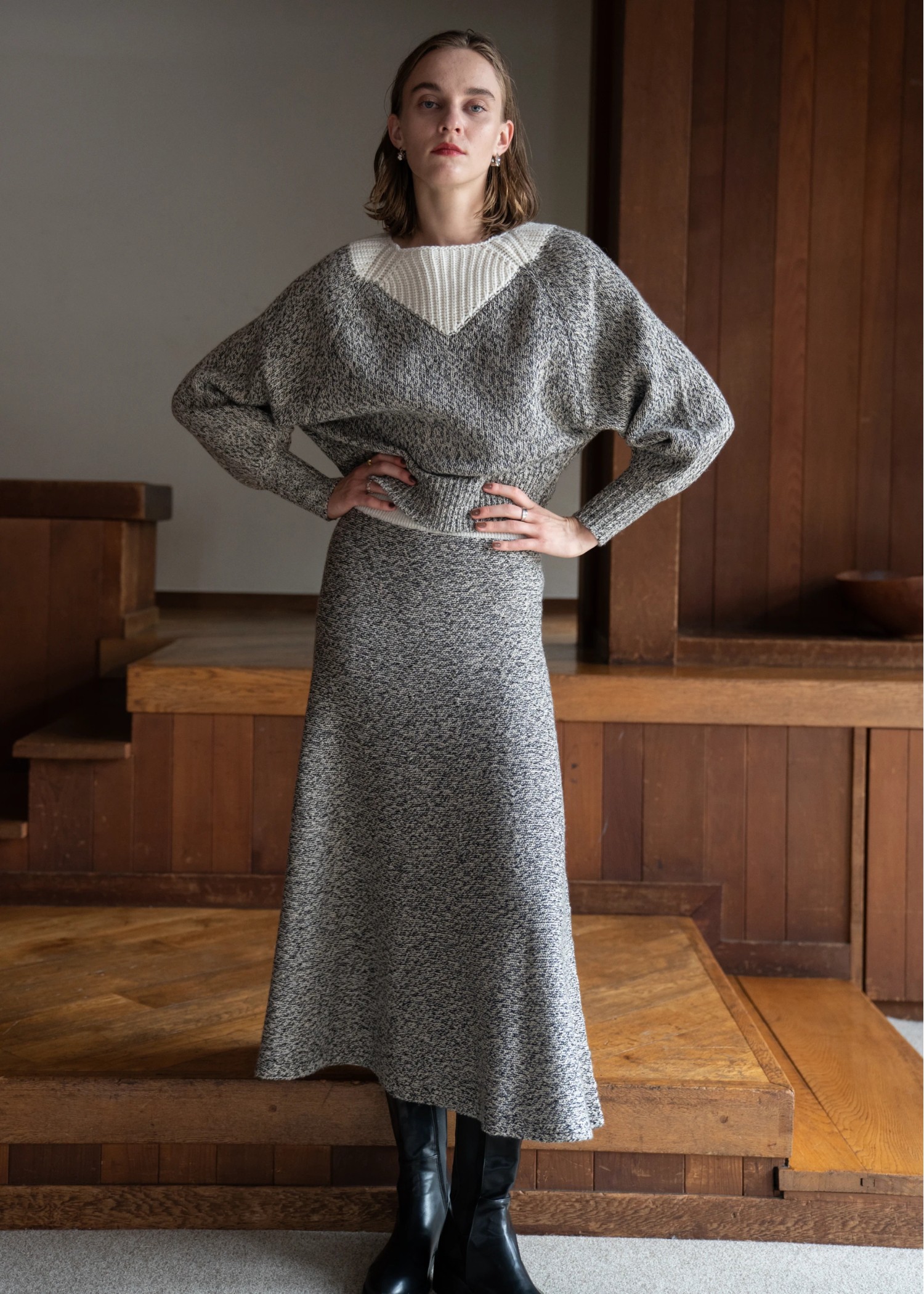 melange flare graceful knit SK