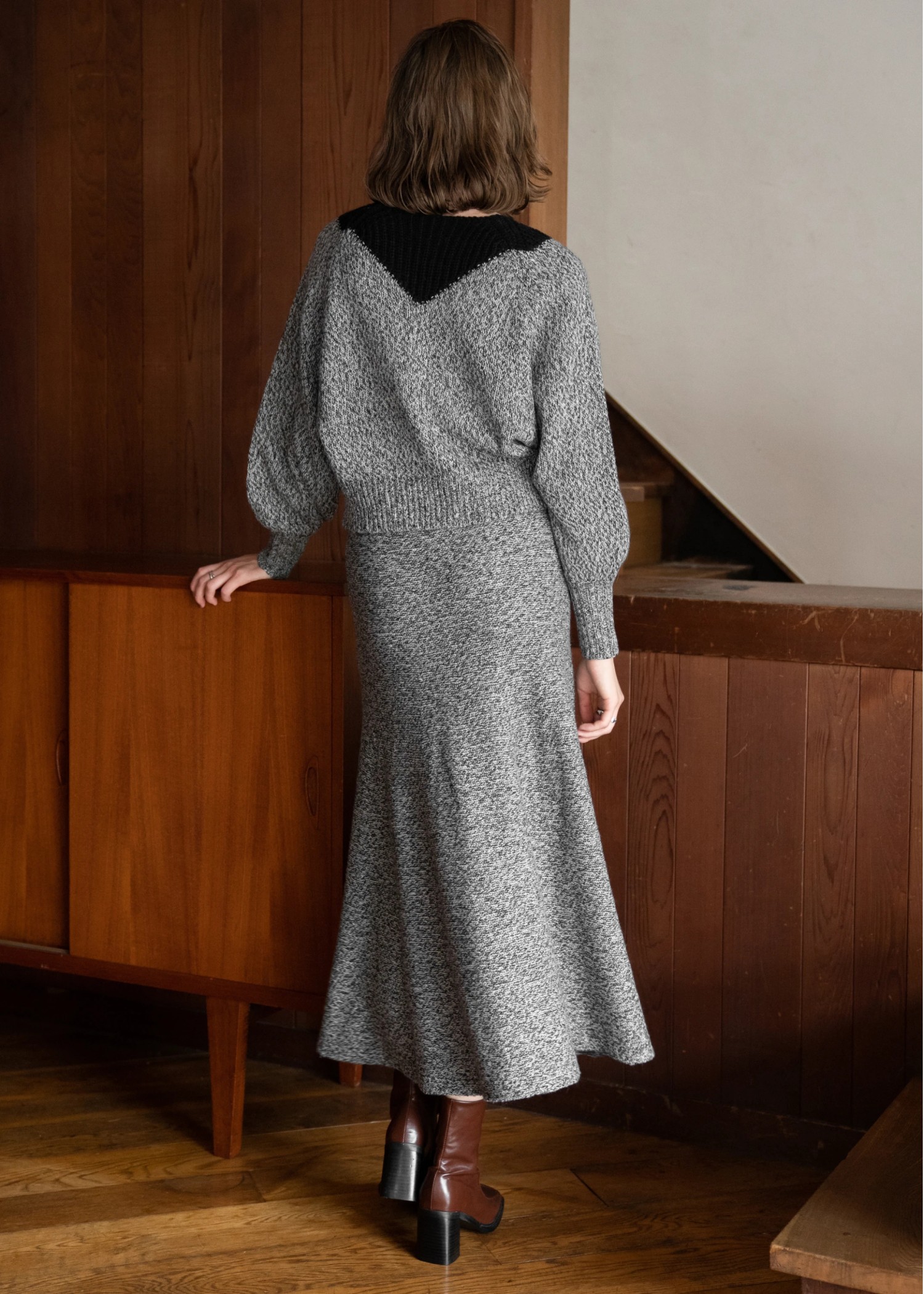 melange flare graceful knit SK