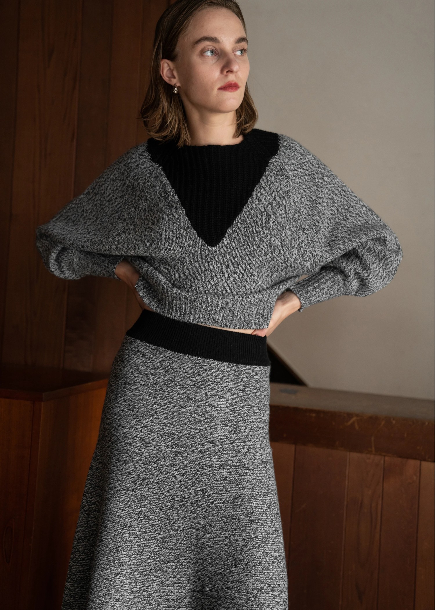 melange flare graceful knit SK