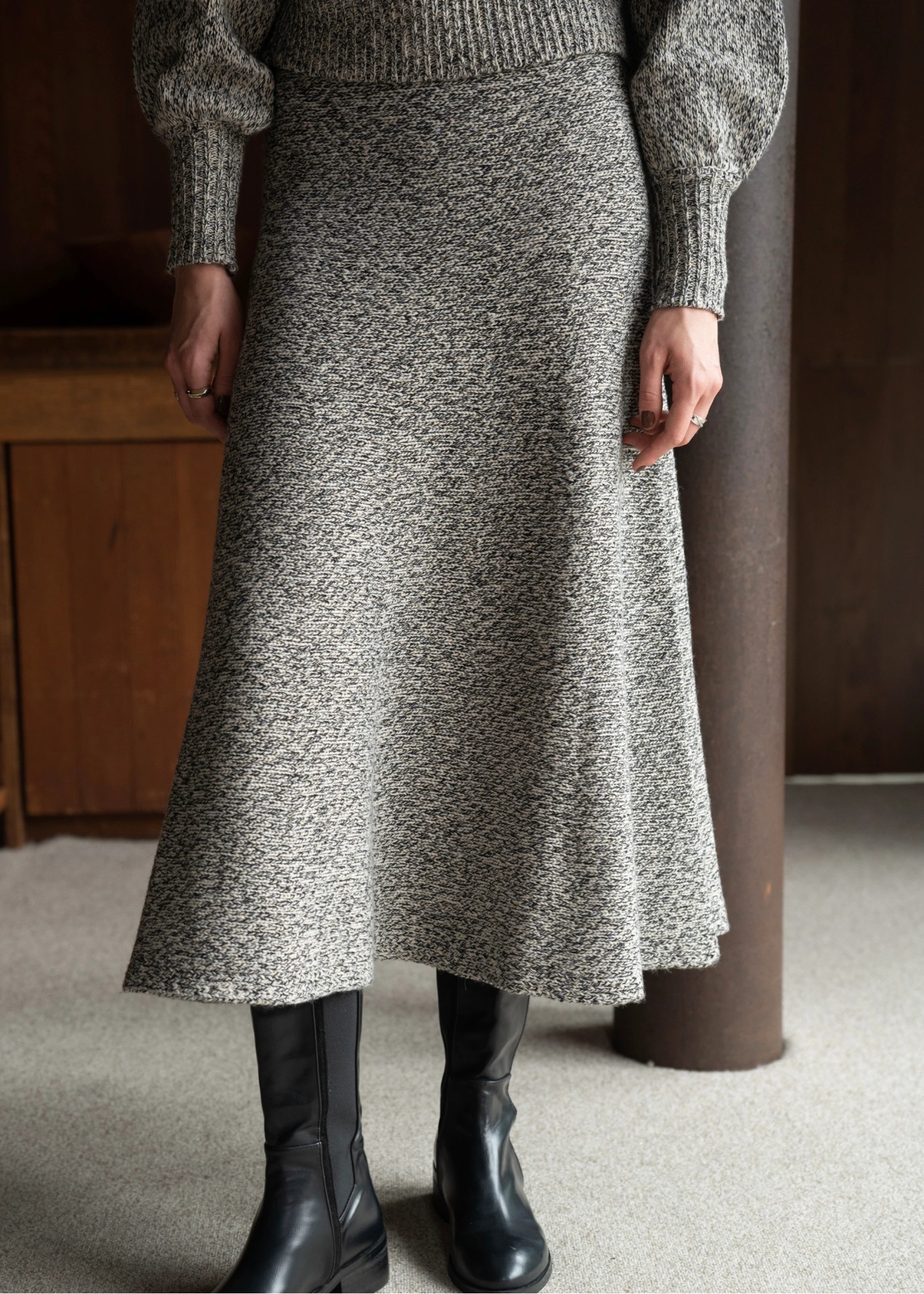 melange flare graceful knit SK