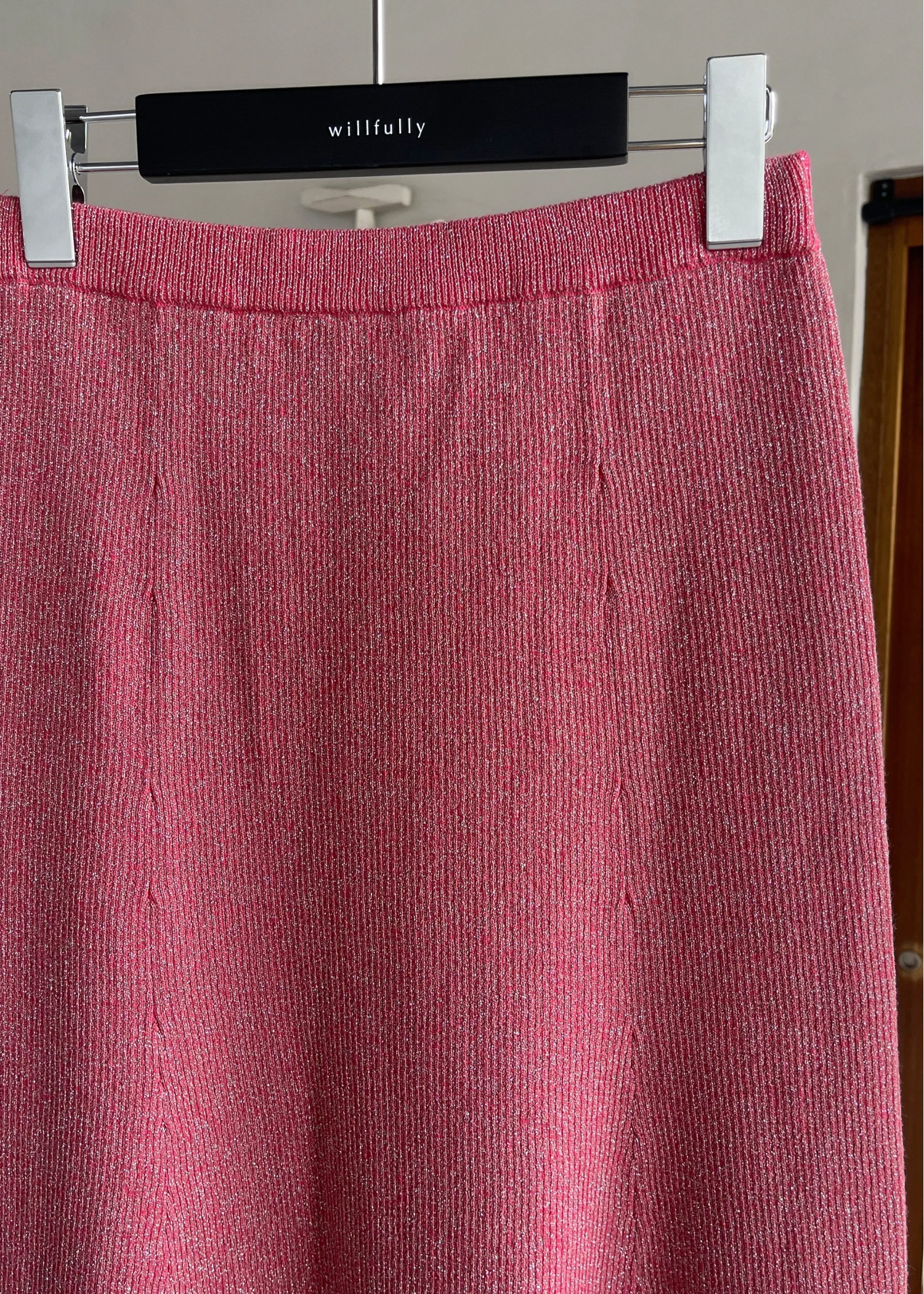 thickening glitter rib lame knit flare SK