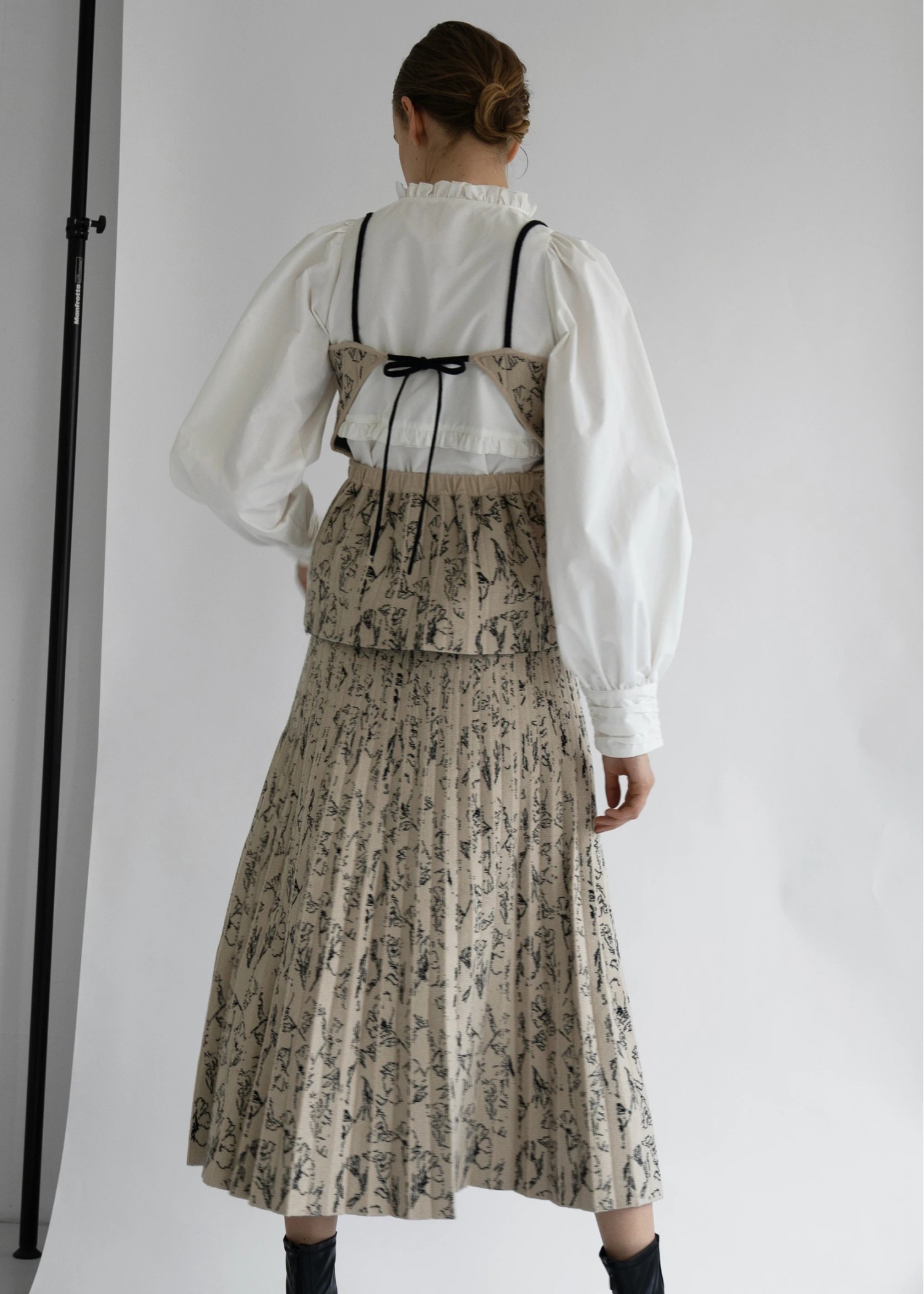 drawing flower knit pleats SK