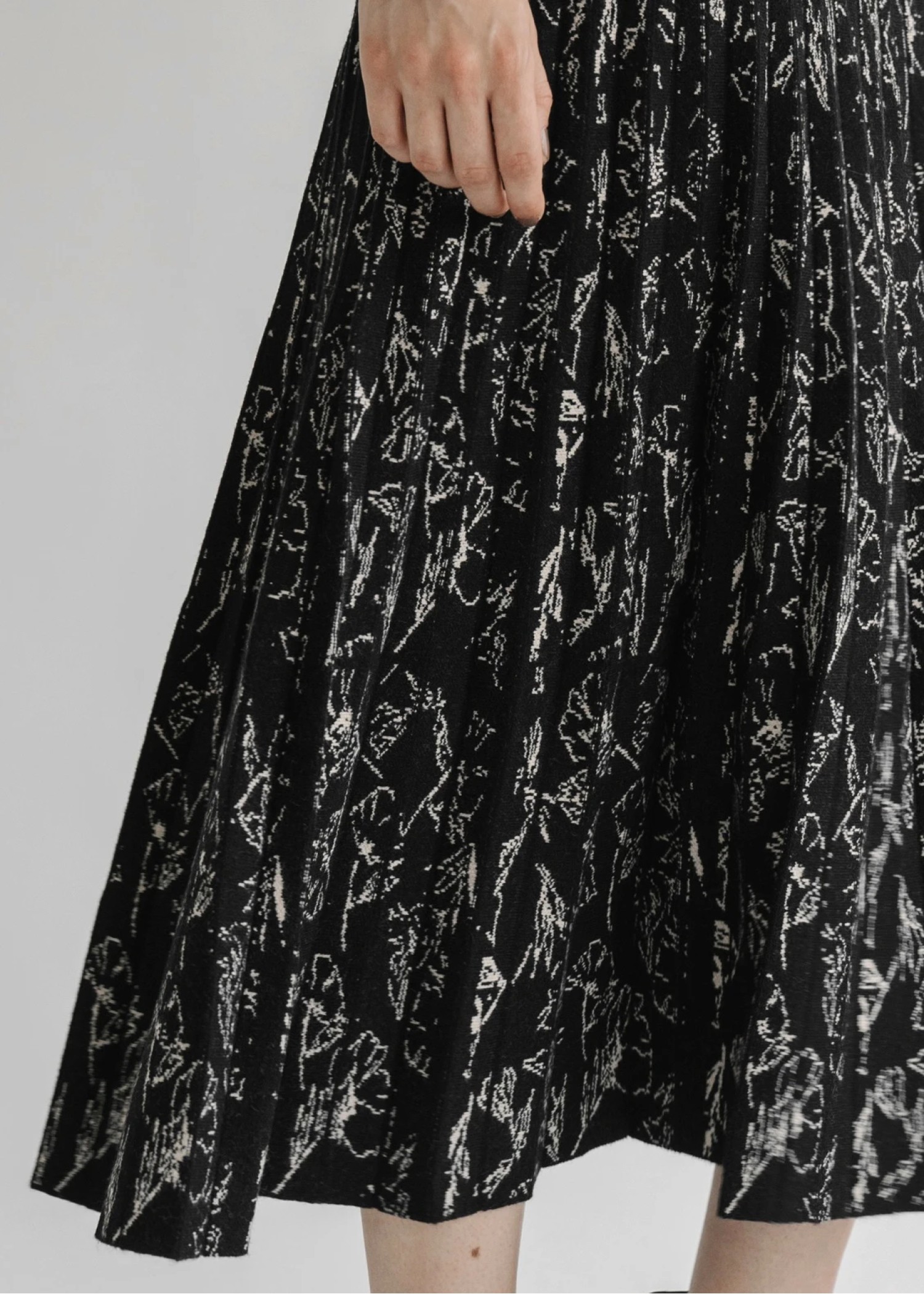 drawing flower knit pleats SK