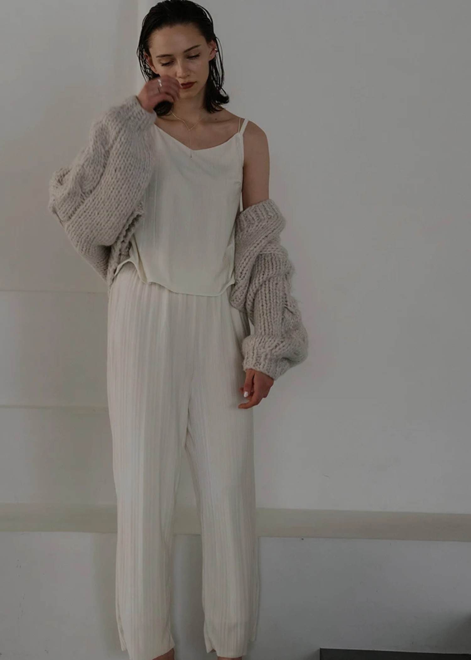 velour double cord 2way familiar camisole