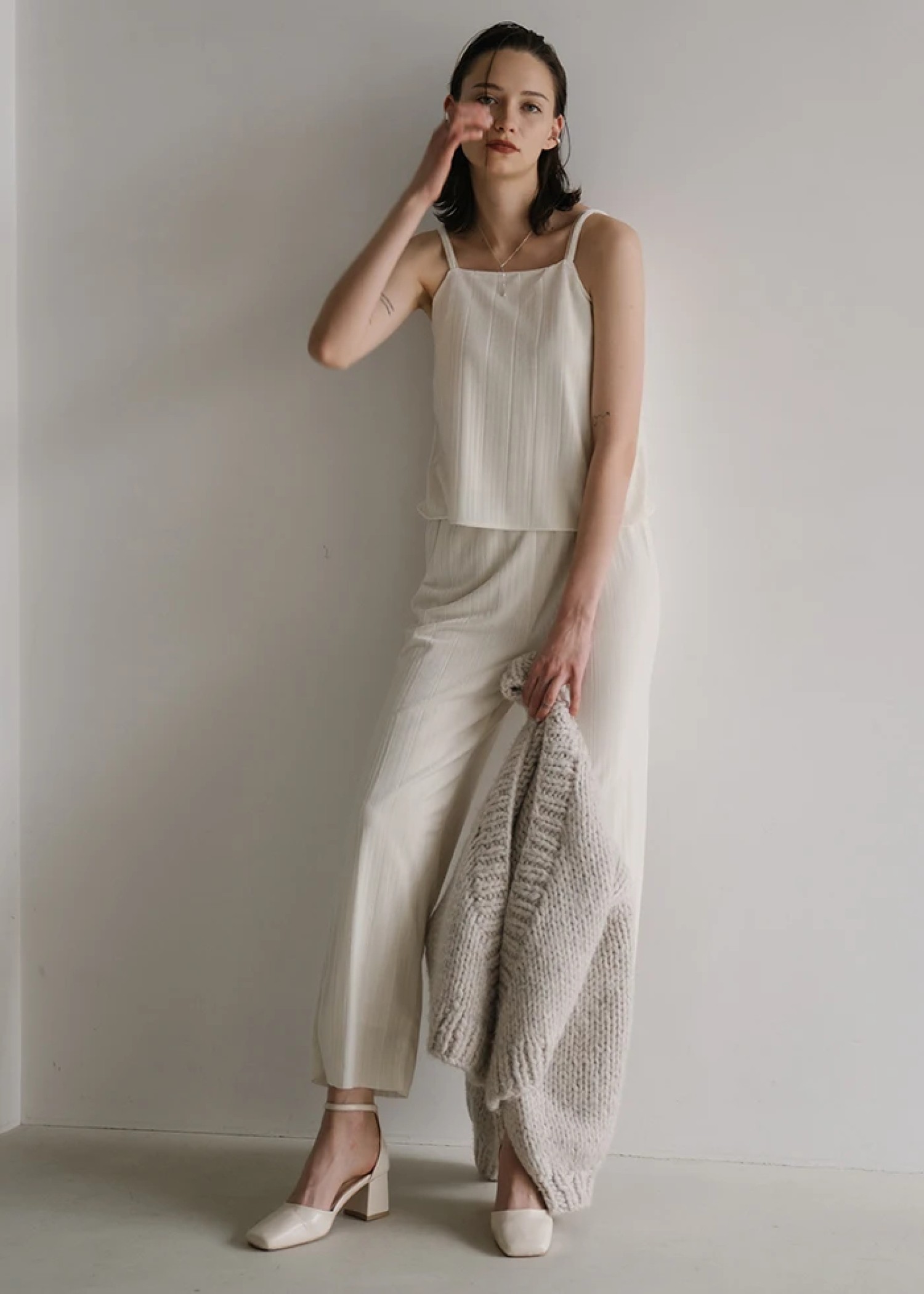 velour double cord 2way familiar camisole