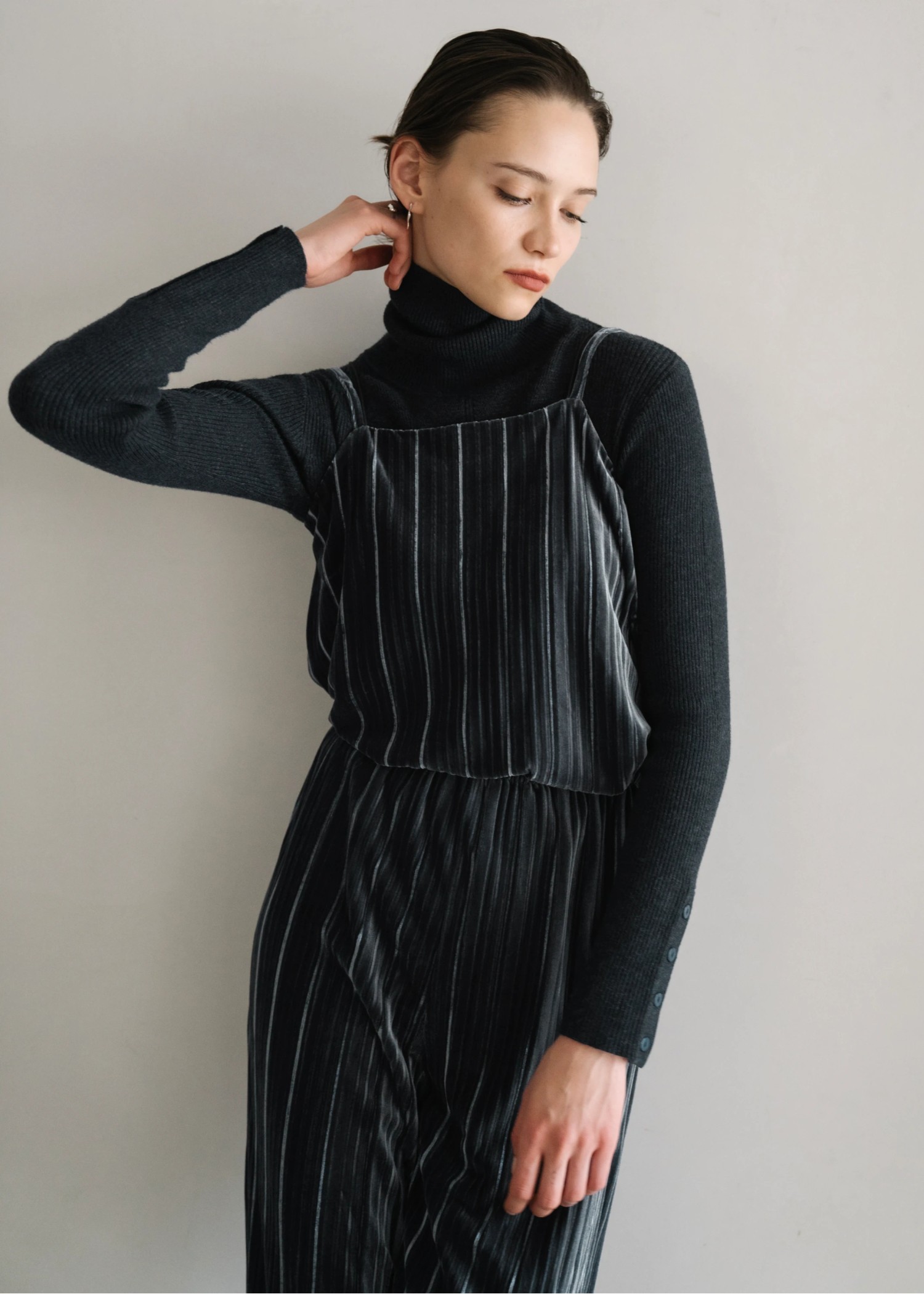 velour double cord 2way familiar camisole