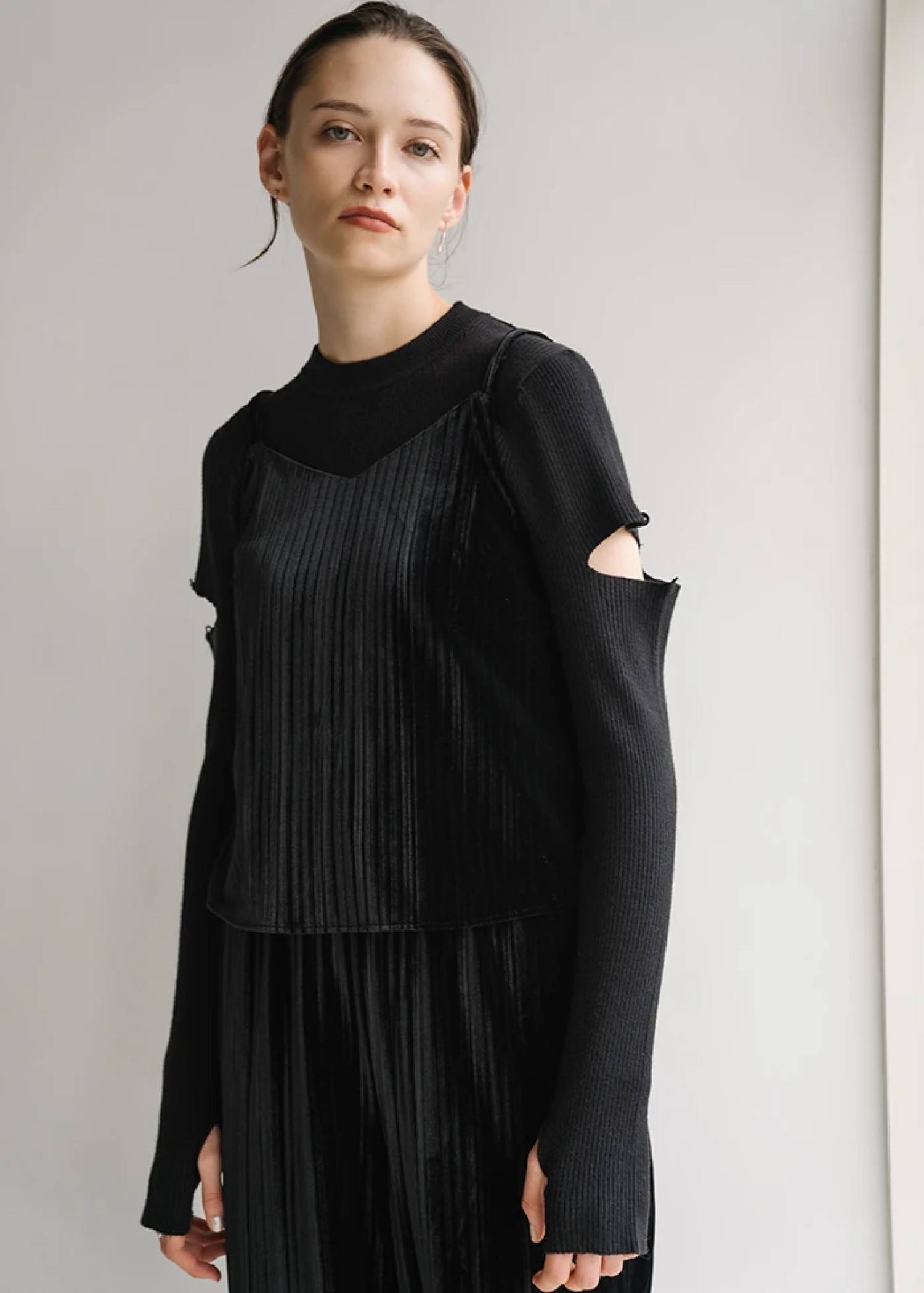 velour double cord 2way familiar camisole