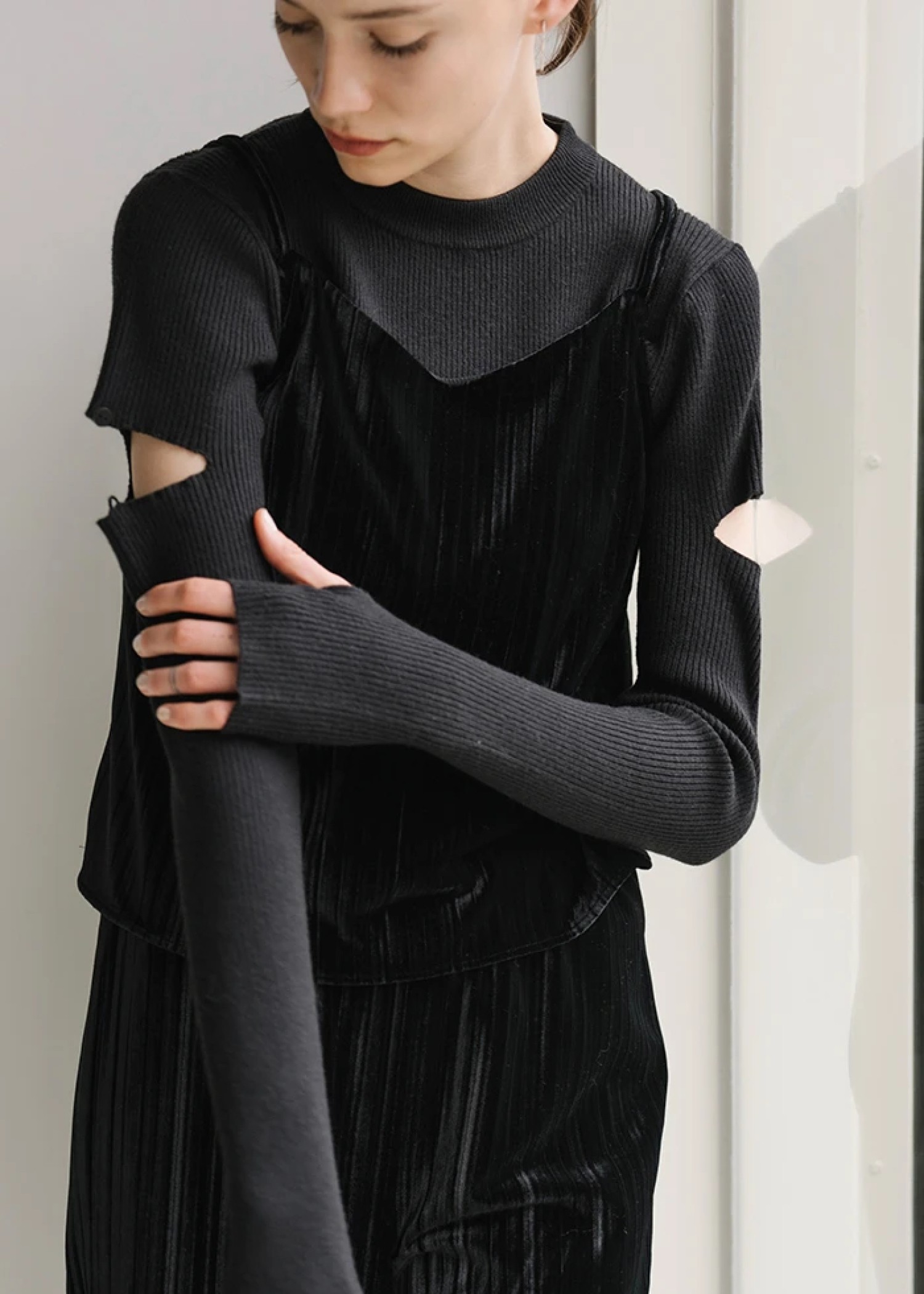 velour double cord 2way familiar camisole