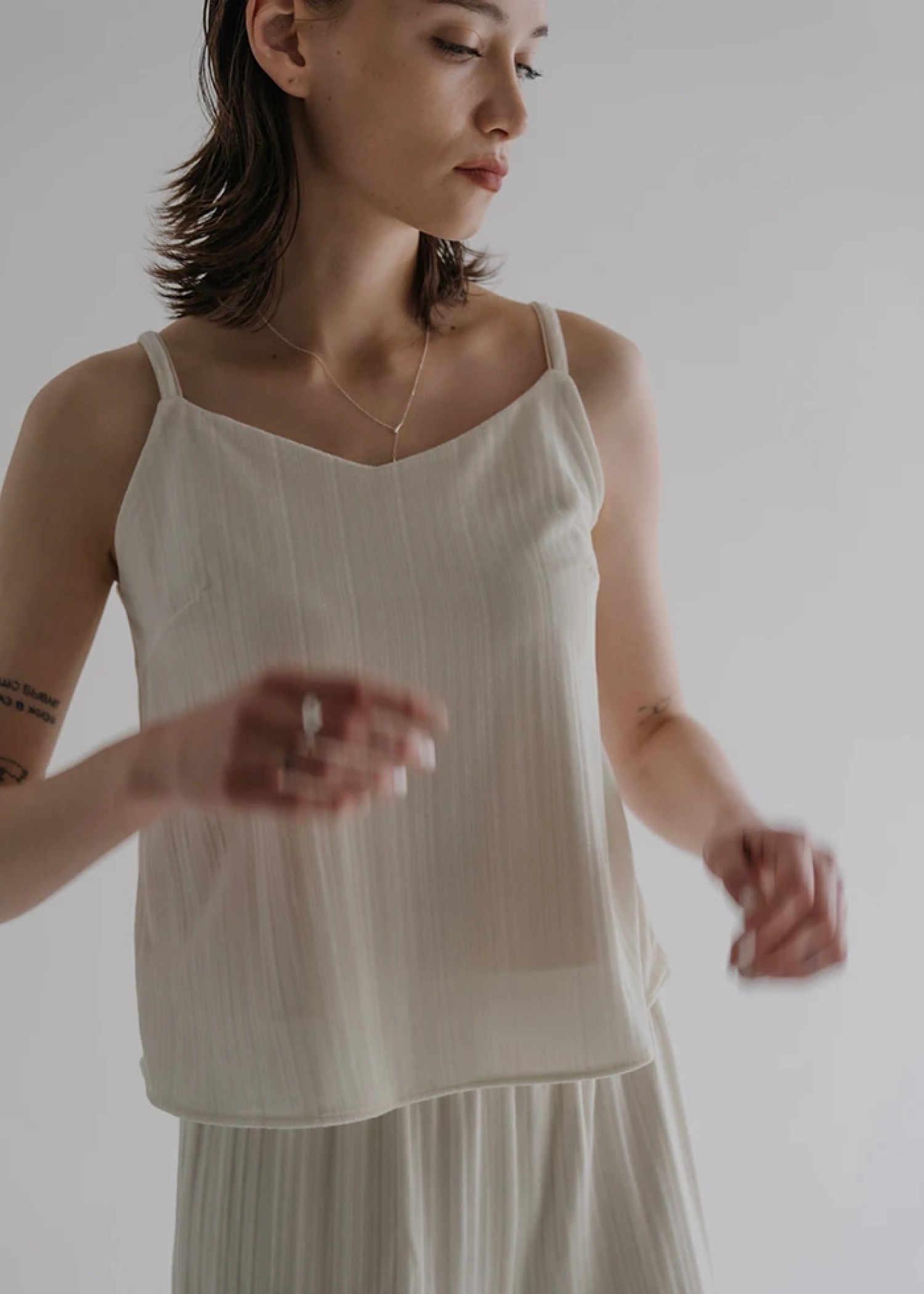 velour double cord 2way familiar camisole