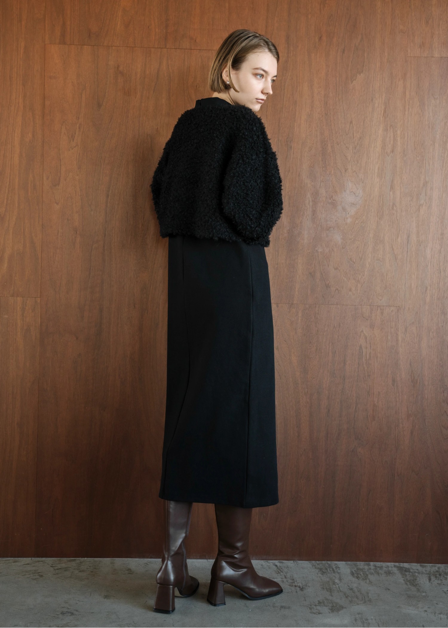 v neck poodle shaggy bolero