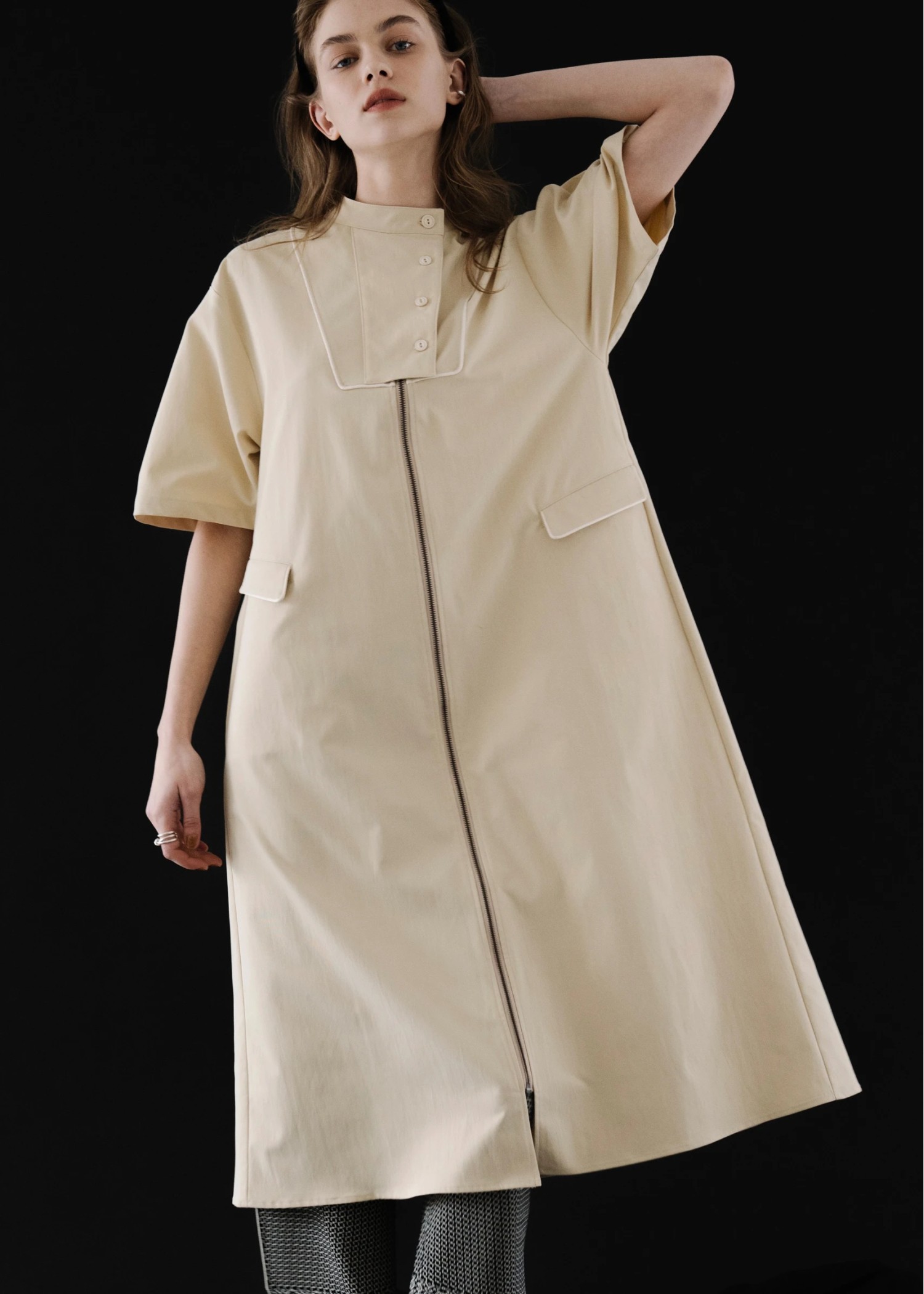 placket front over tuck zip OP/JK