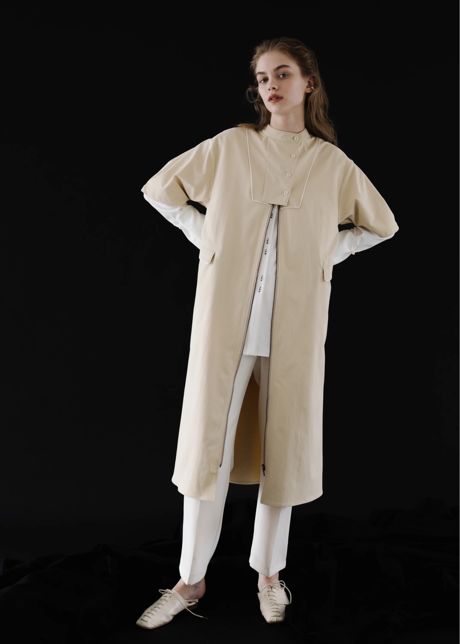 placket front over tuck zip OP/JK