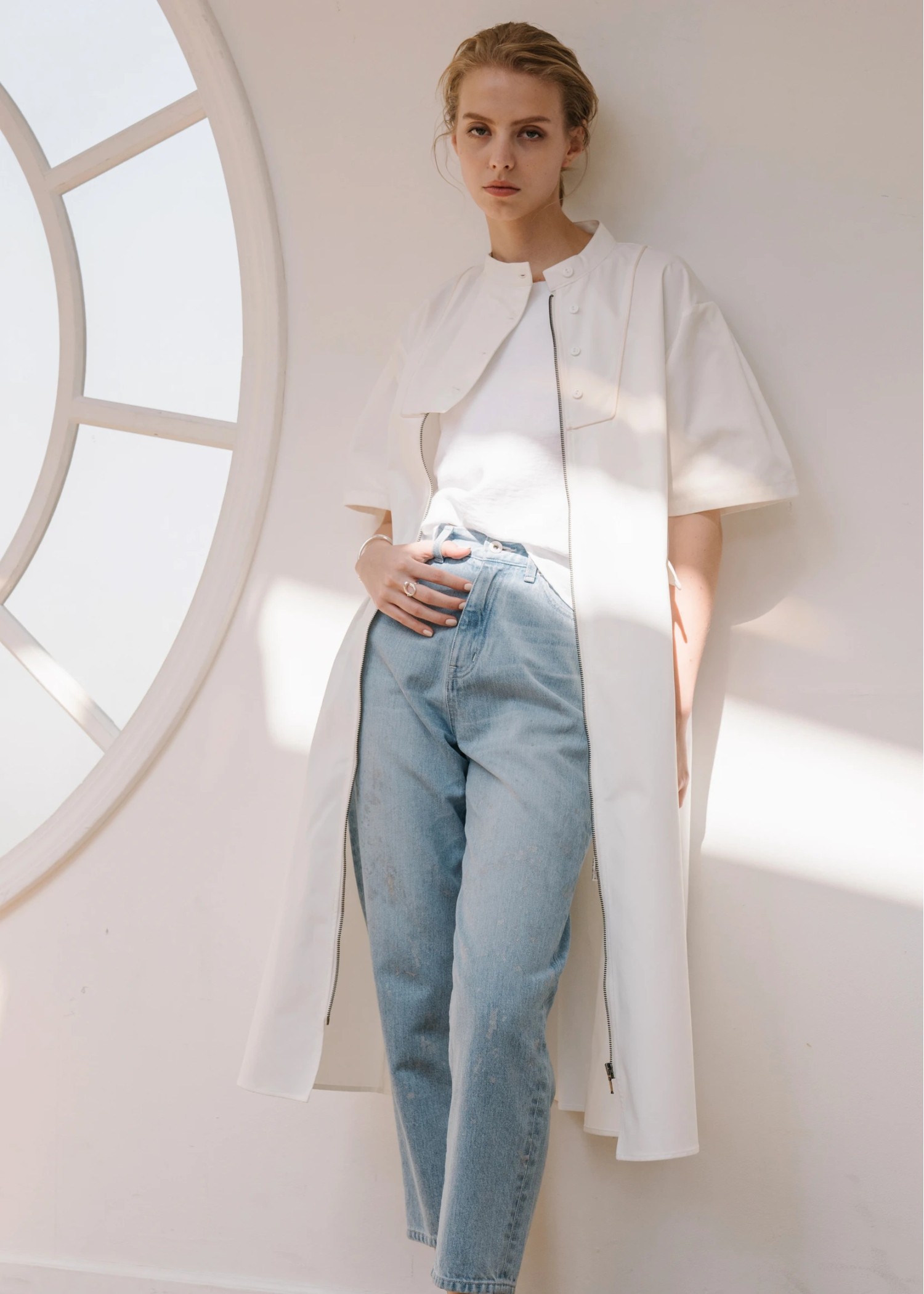 placket front over tuck zip OP/JK