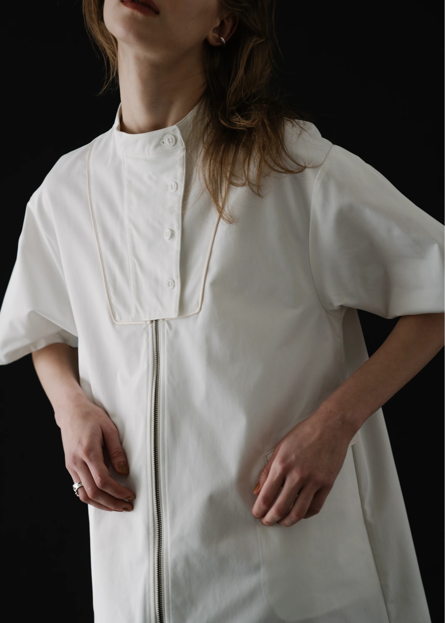 placket front over tuck zip OP/JK