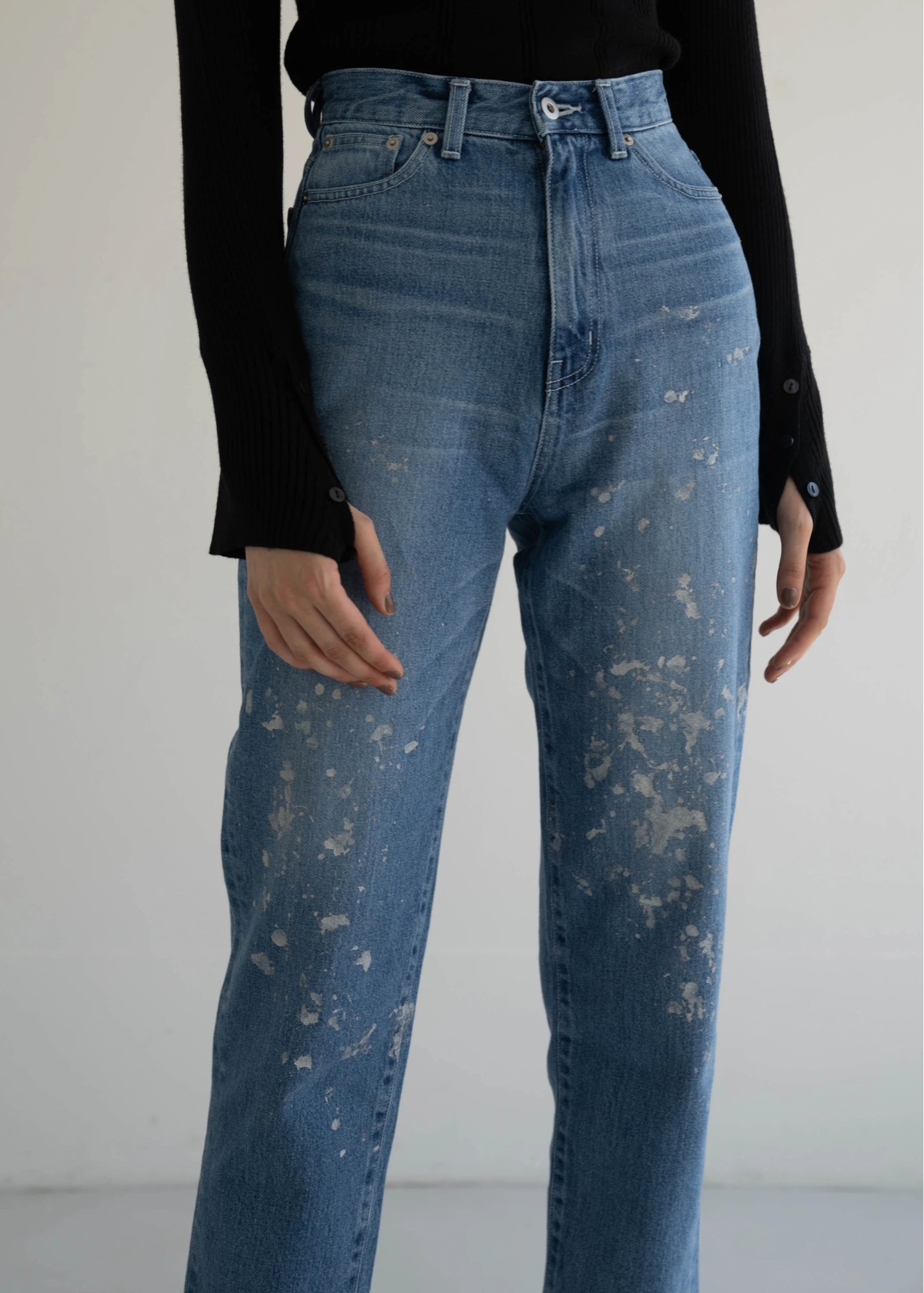 lame paint more high denim PT