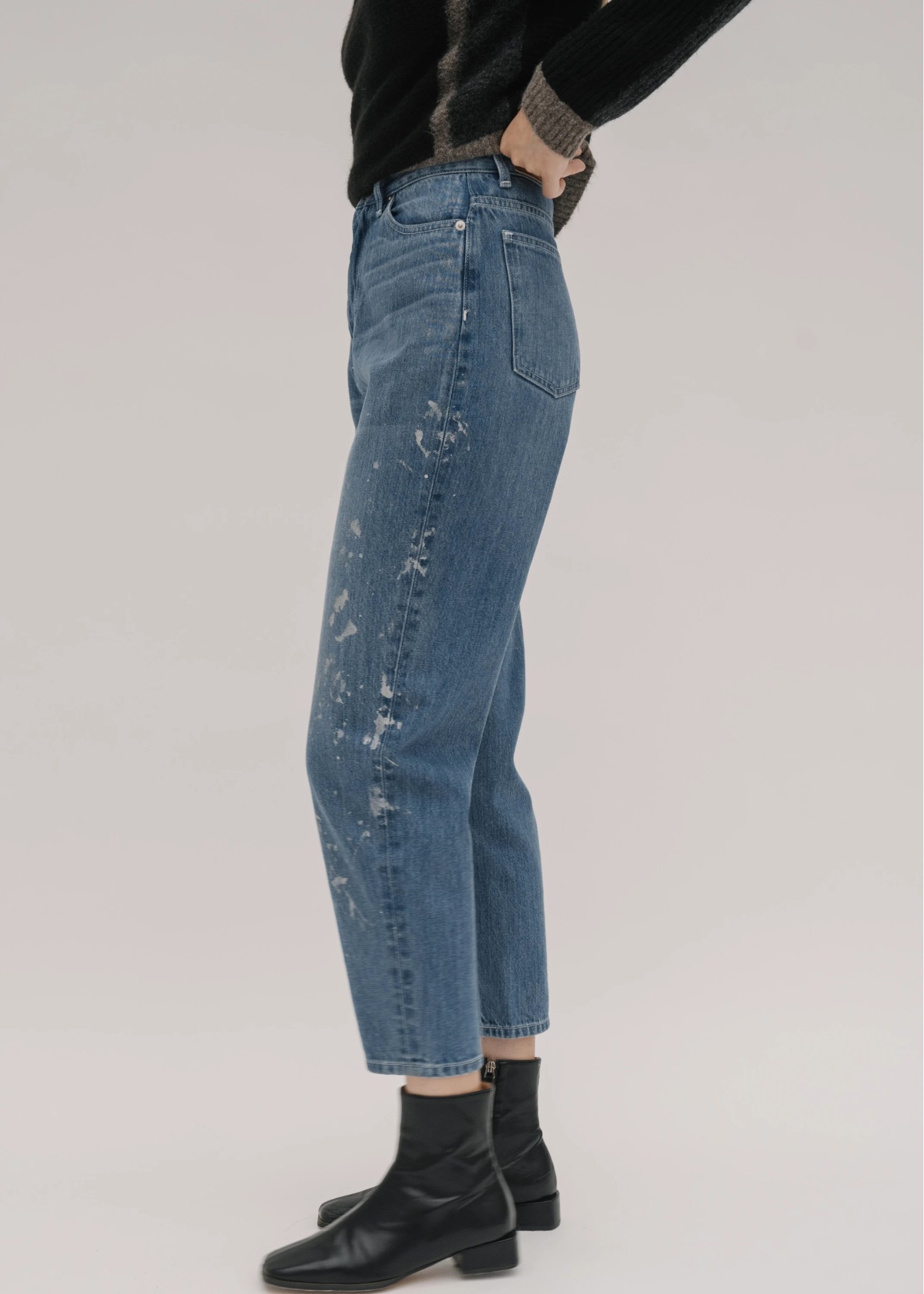 lame paint more high denim PT