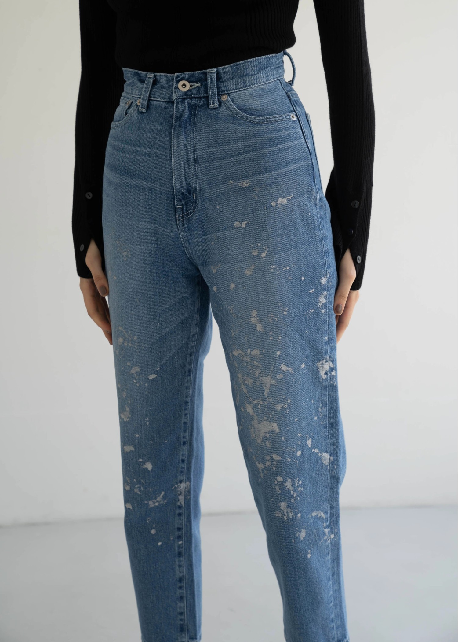 lame paint more high denim PT