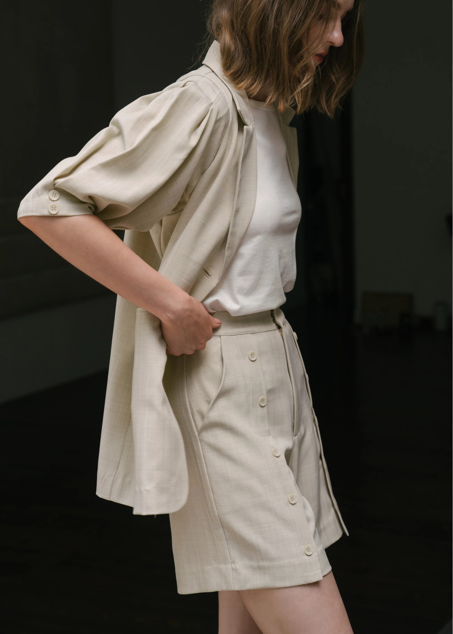 front button detail short PT