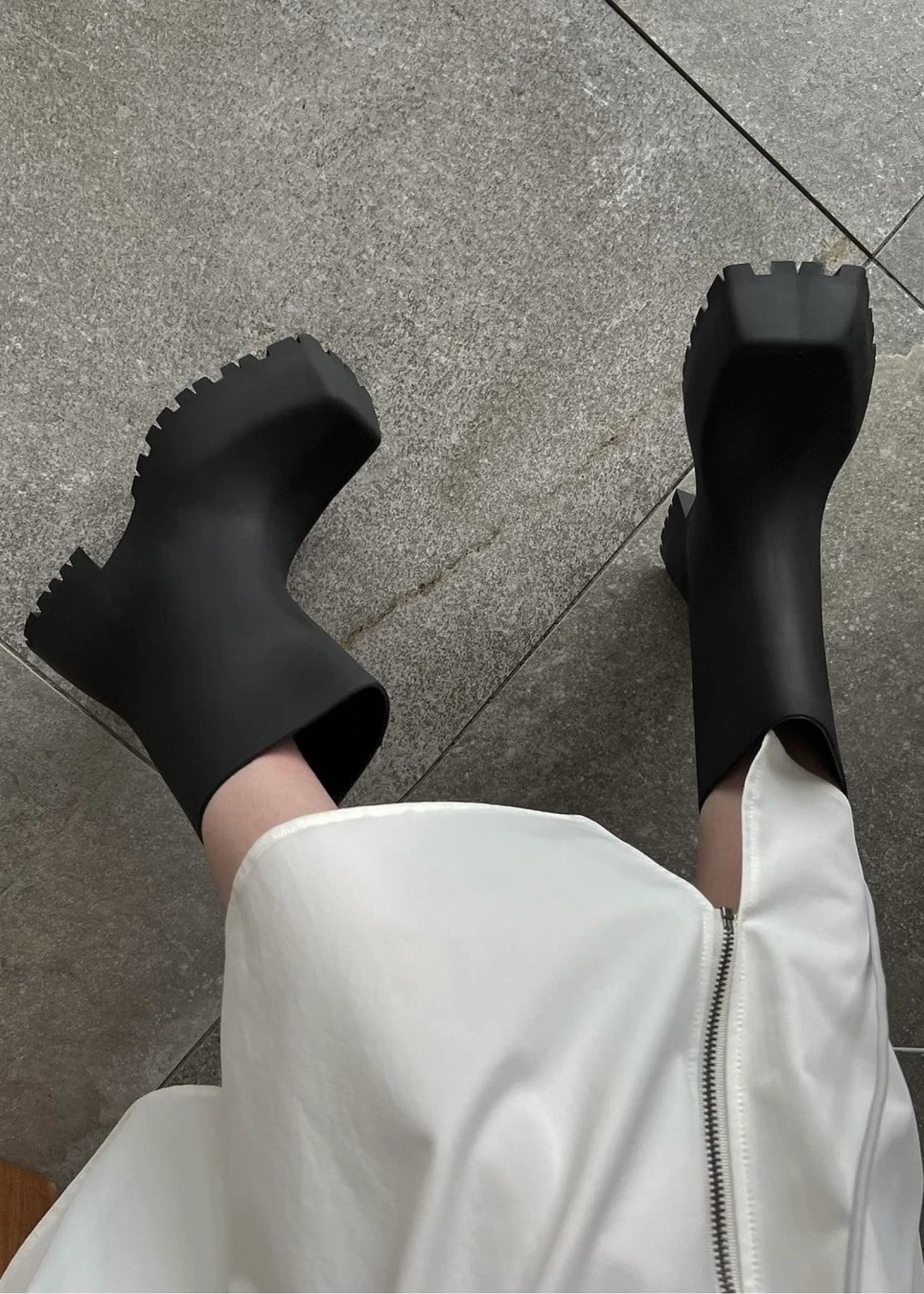 square toe mat rain boots